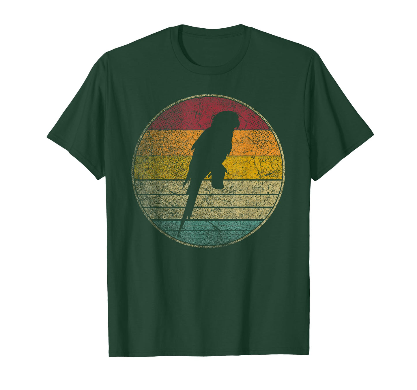 Parrot Bird Vintage Distressed Retro Style Silhouette 70s T-Shirt