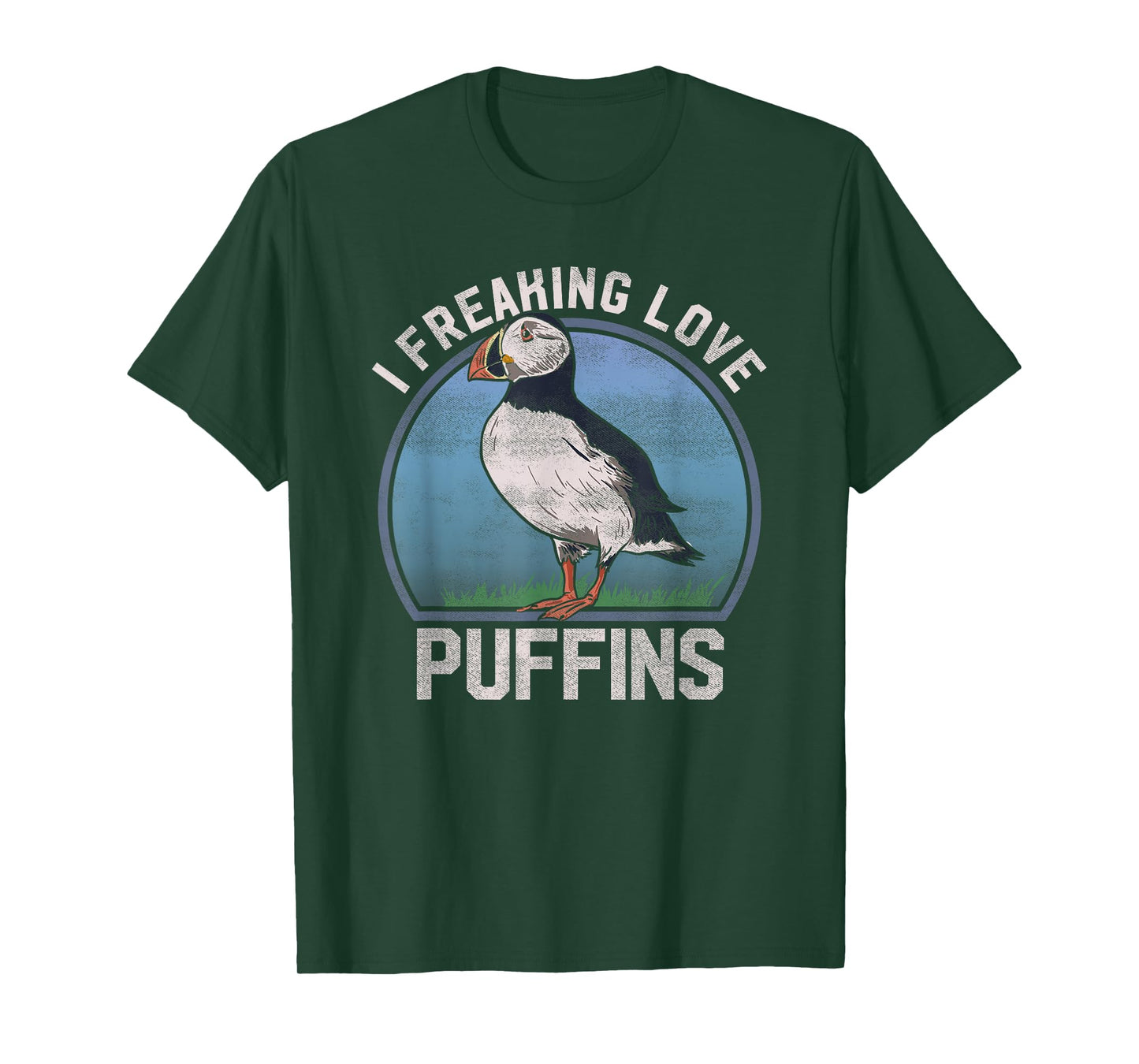 "I Freaking Love Puffins" Funny Seabird Puffin T Shirt T-Shirt