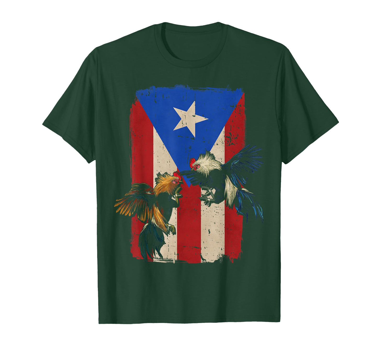 Puerto Rico Flag Cockfighter Game Fowl Cockfighting Rooster T-Shirt