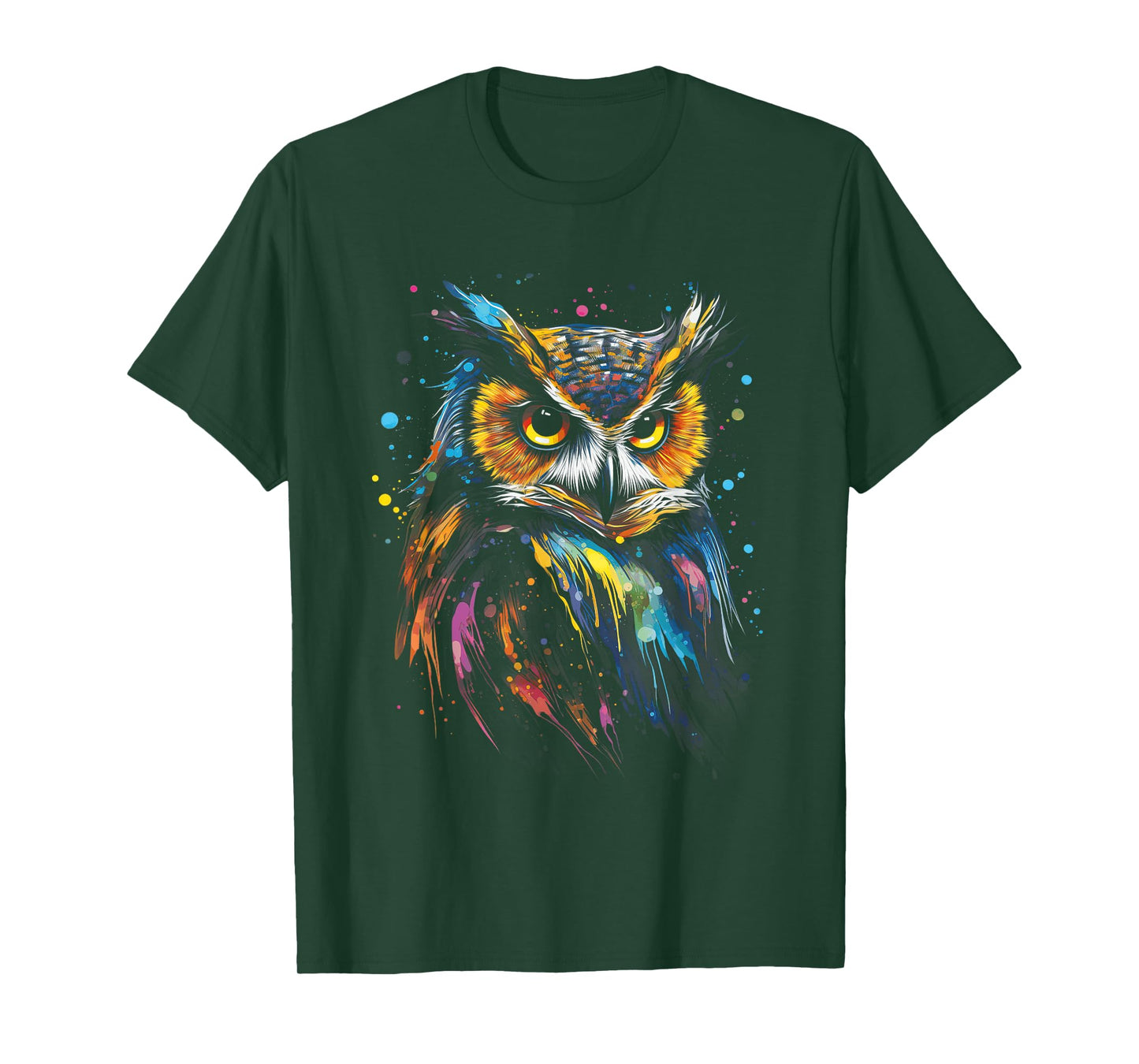 Artwork Fantasy Women's Owl Bird T-Shirt, Black, Small
