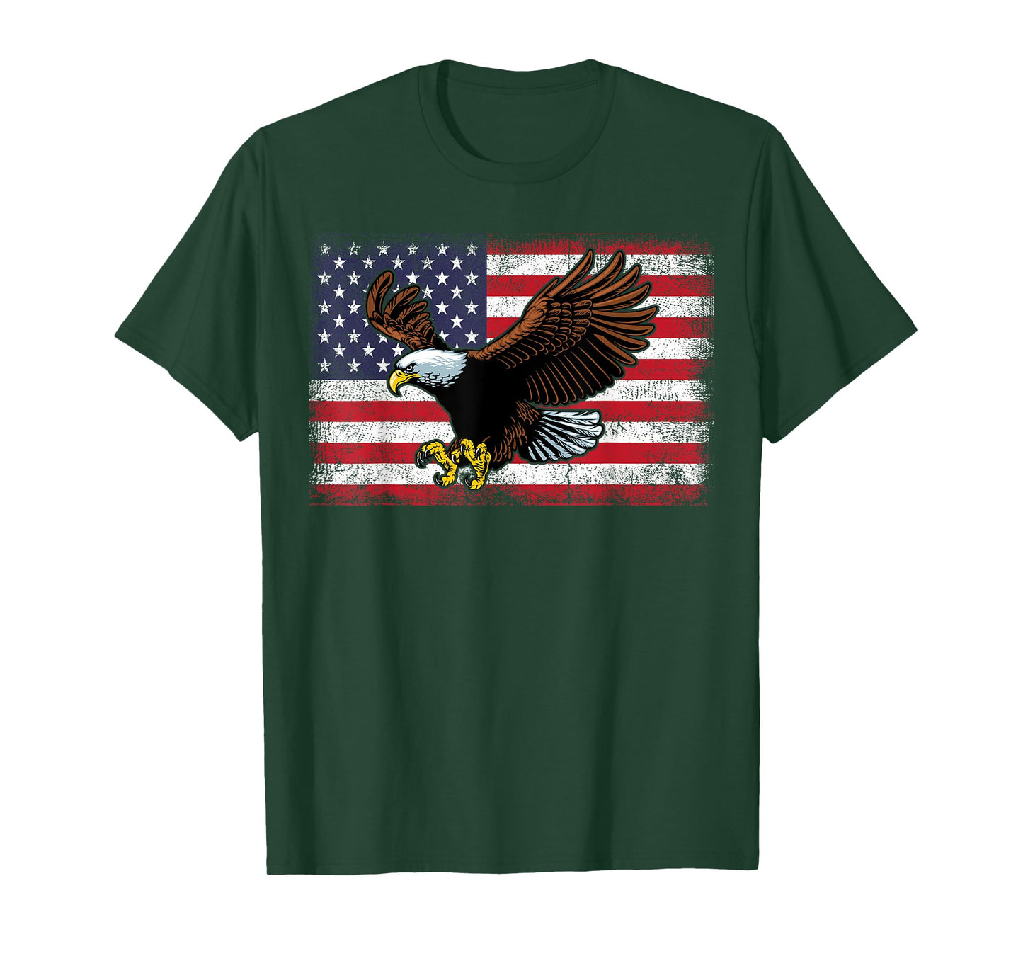 Mens Bald Eagle Shirts, Patriotic American Flag Christmas T-Shirt