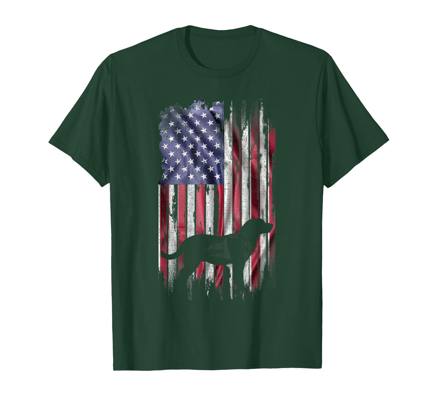 Vintage USA Flag Love Labrador Retriever Dog Lab Silhouette T-Shirt