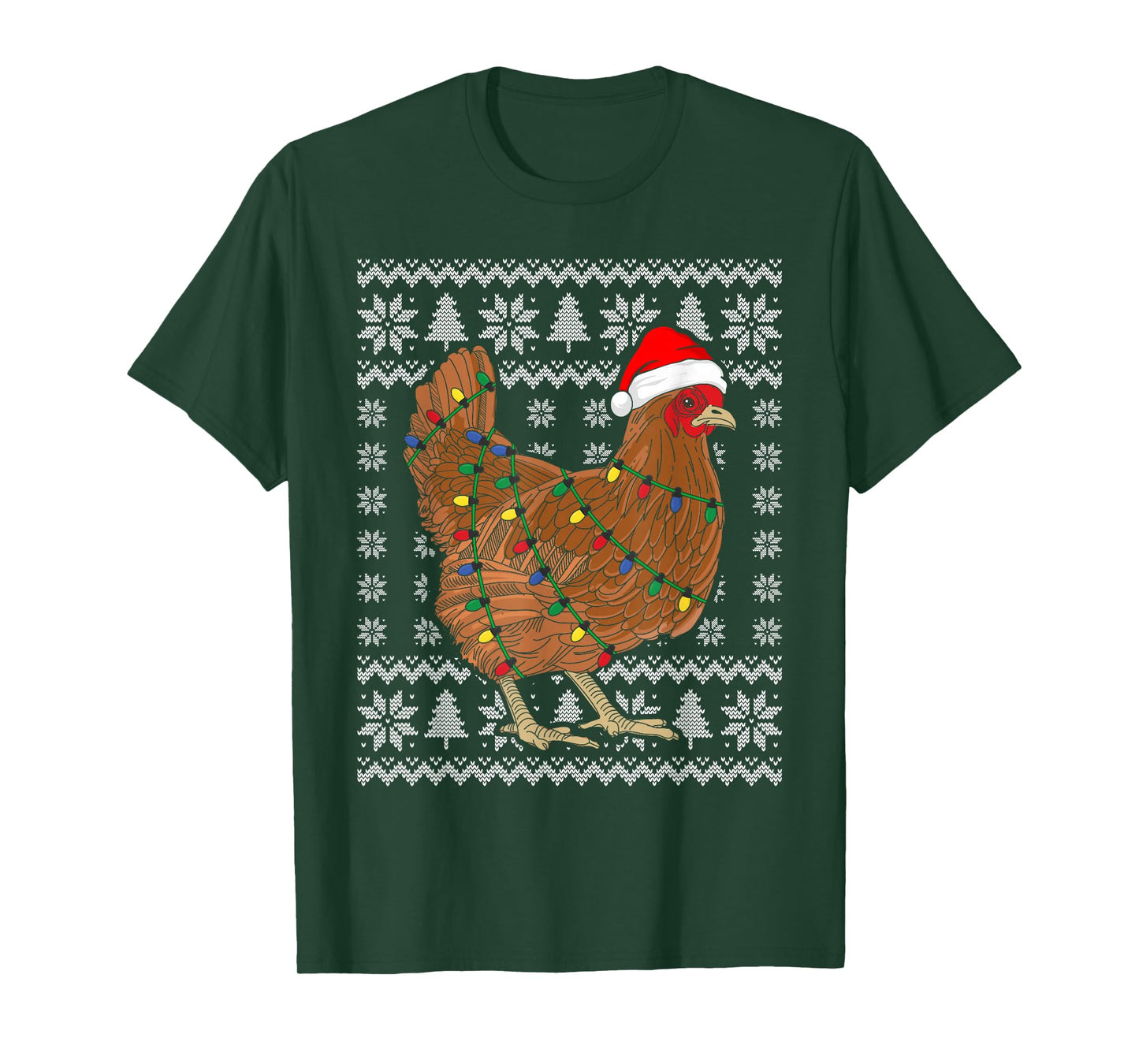 Ugly Christmas Sweater Funny Chicken Christmas T-Shirt