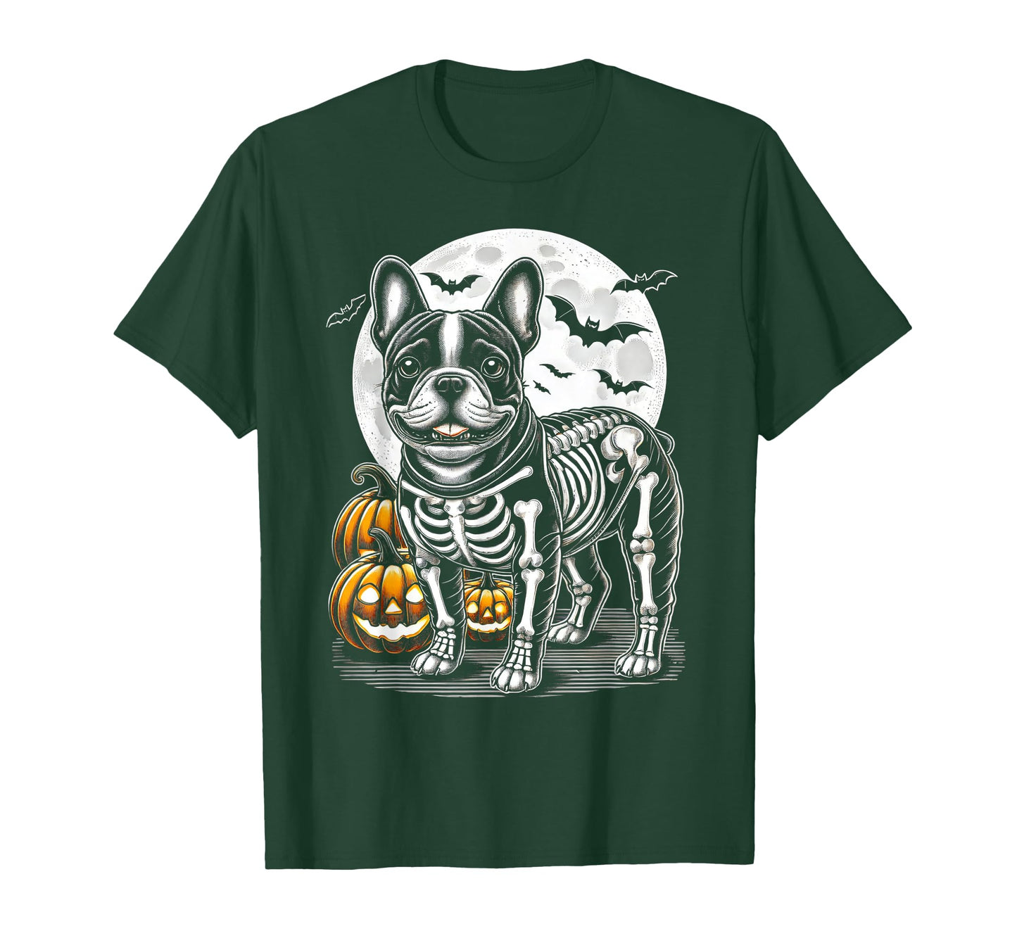Cute Frenchie Halloween Skeleton French Bulldog Puppy Bones T-Shirt