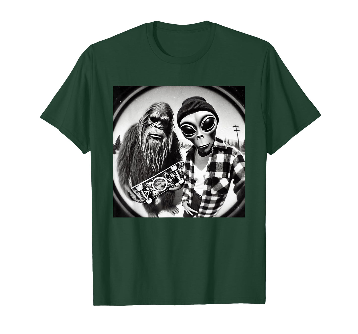 90s Grunge Funny Bigfoot Vintage Rock N Roll Alien Sasquatch T-Shirt
