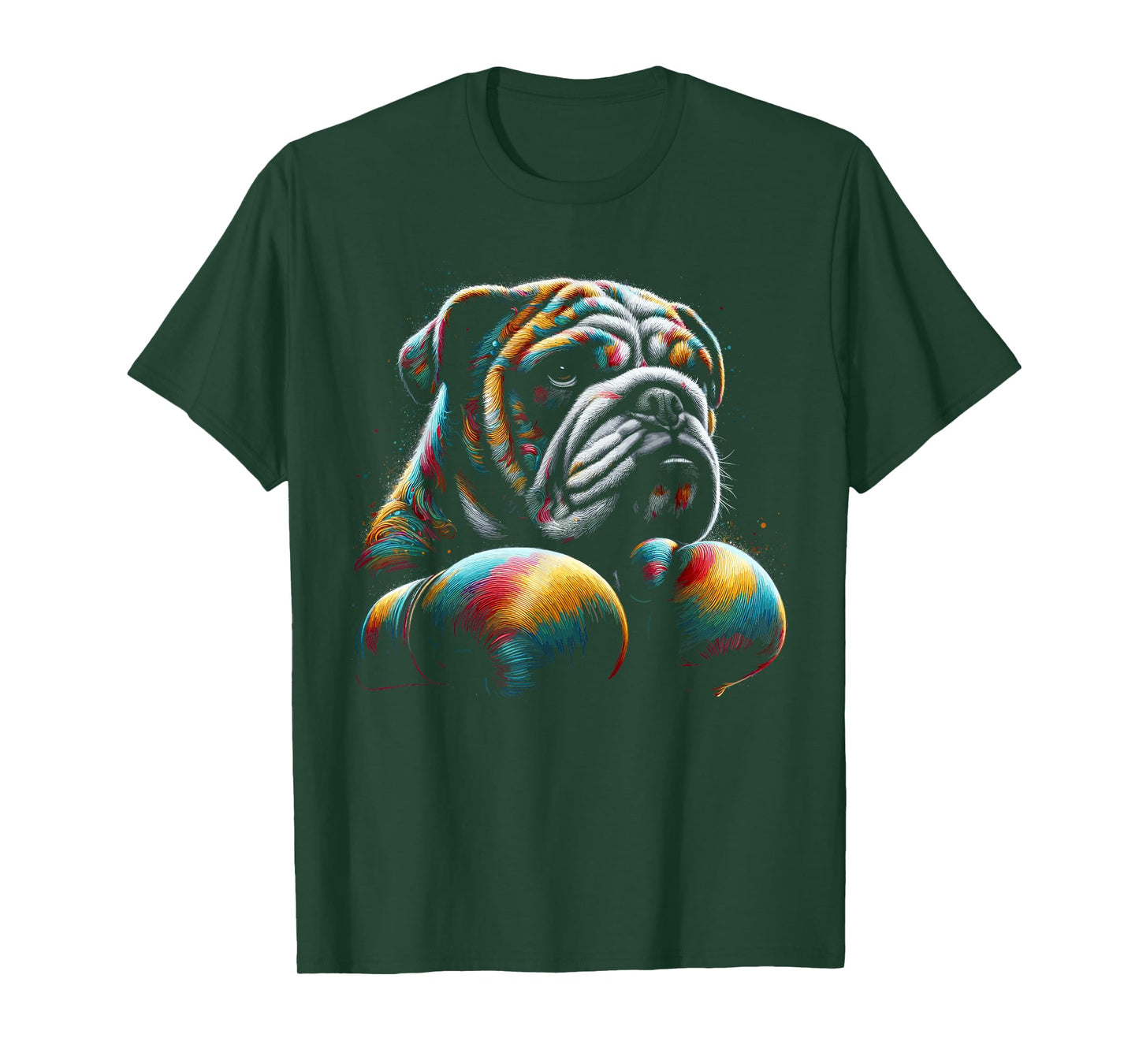 Funny Kickboxing or Boxing Bulldog Dog T-Shirt for Men Women Kids