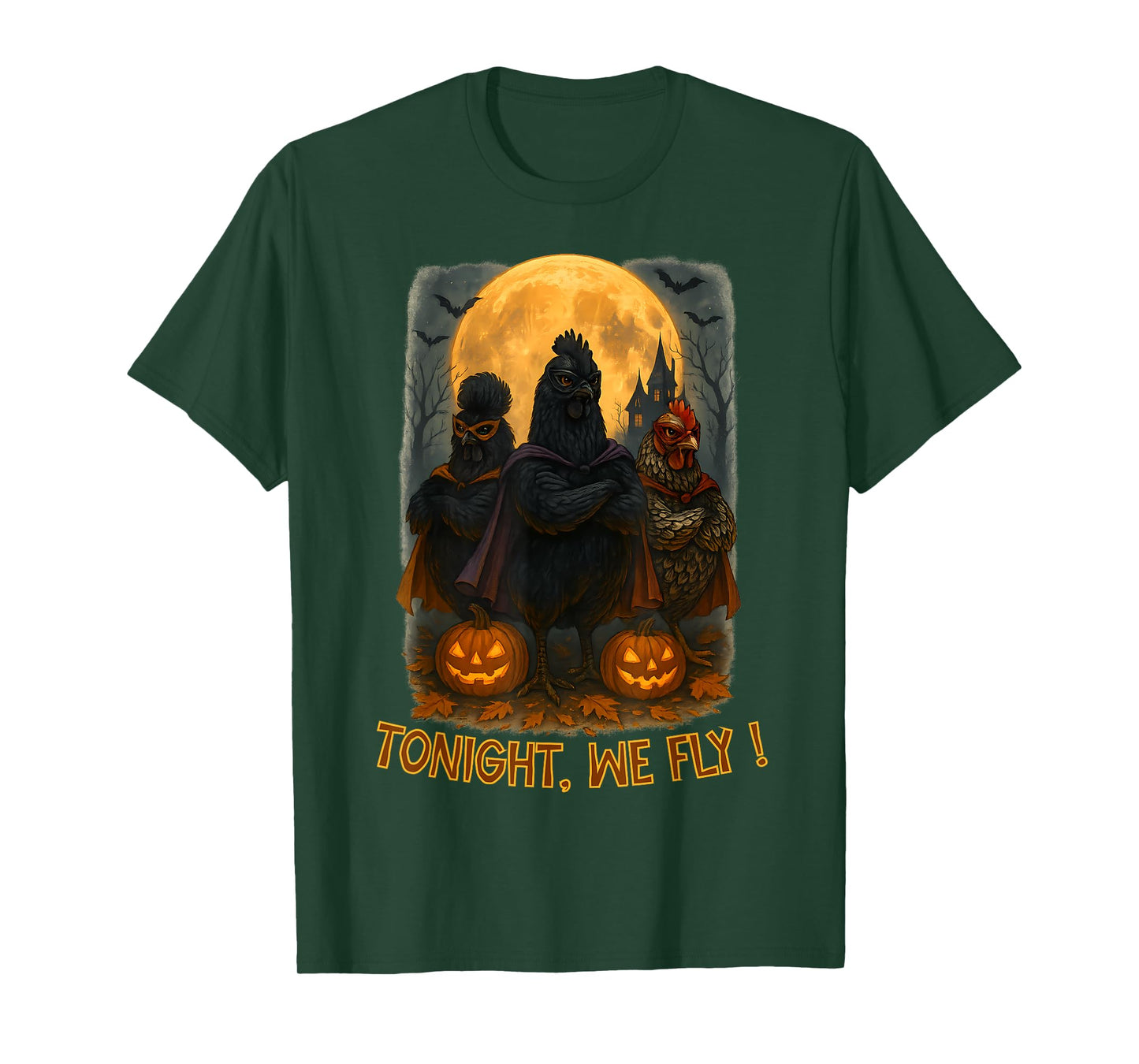 Halloween Tonight We Fly Chicken Costume Farm Animal Rooster T-Shirt