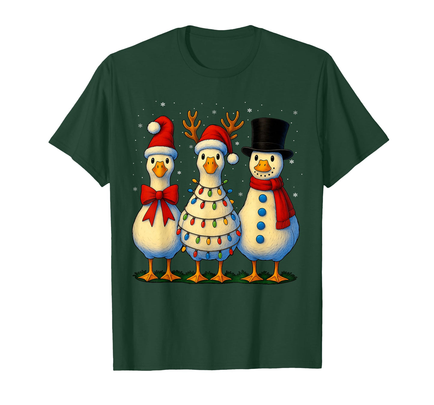 HUGvyn Christmas: Funny Santa Goose Silly Merry Goose Xmas T-Shirt