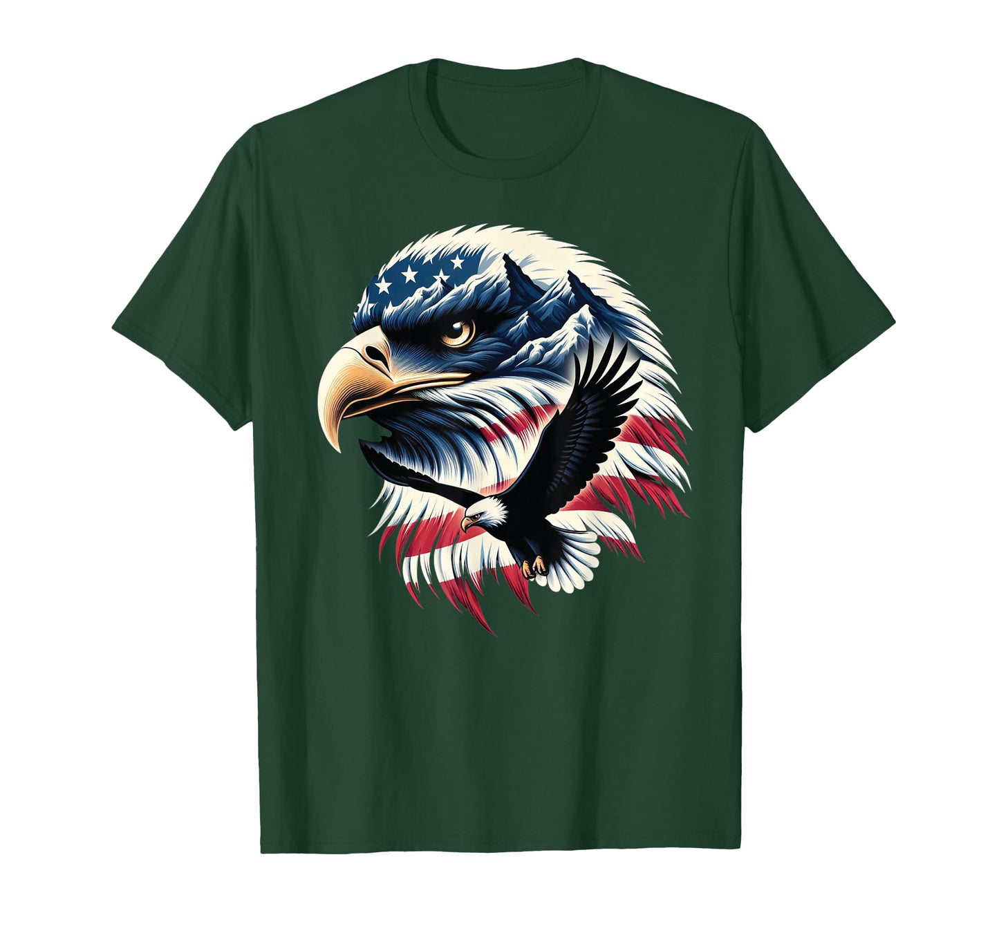 Patriotic Eagle USA Flag 4th Of July Man Woman Art T-Shirt
