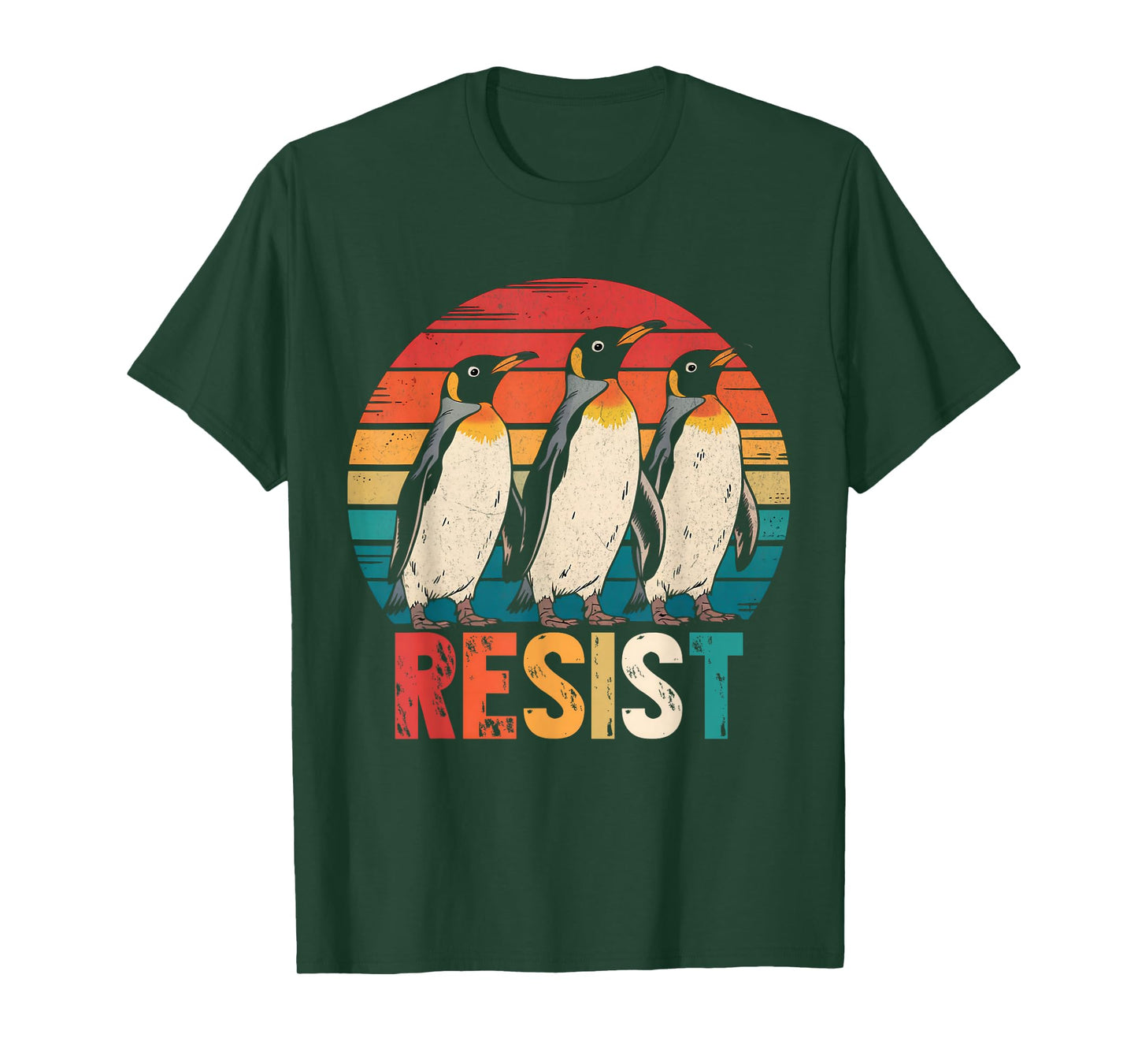 Resist Penguins Protest Against Tariffs Penguin Resist Retro T-Shirt