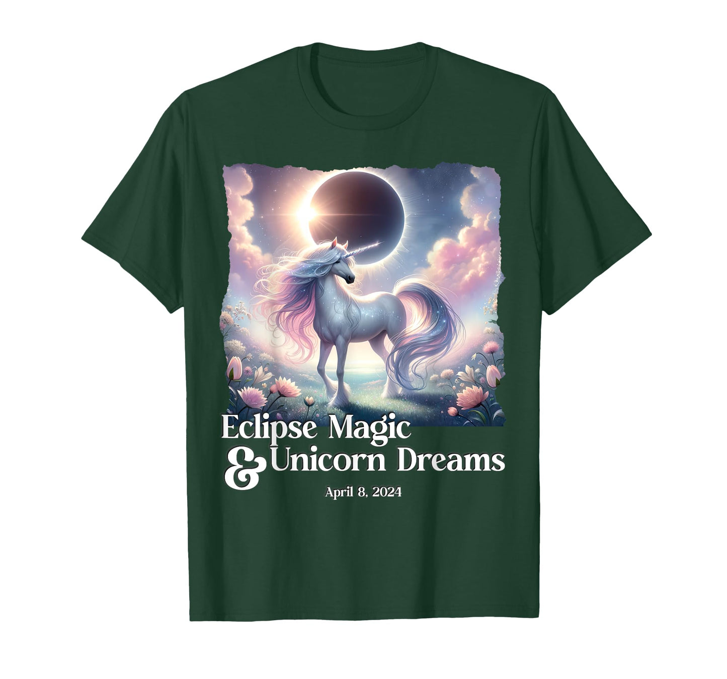 Unicorn Total Solar Eclipse Fantasy Tshirt April 2024 Sun T-Shirt