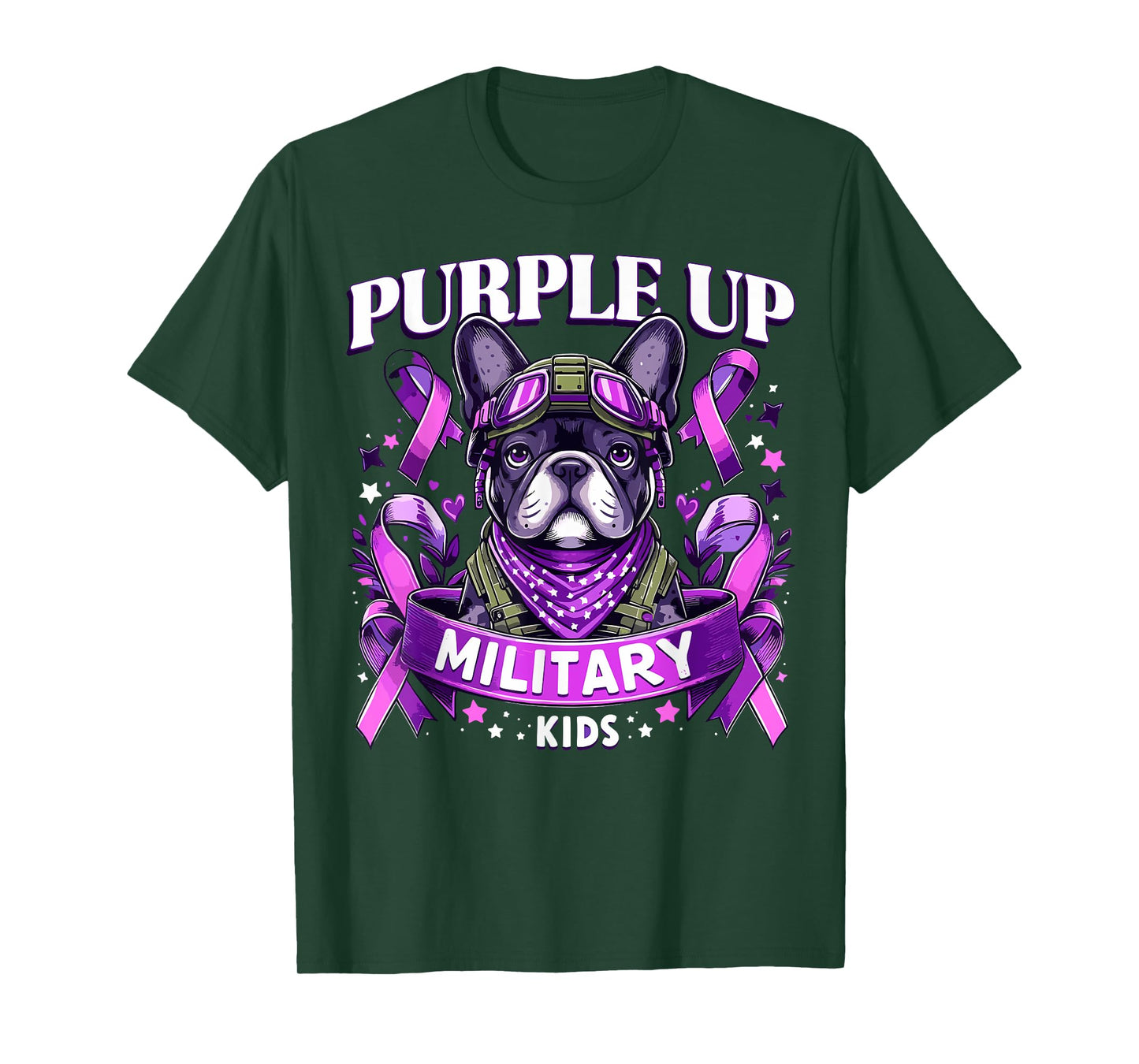 Purple Up Military Child For Military Kids French Bulldog T-Shirt