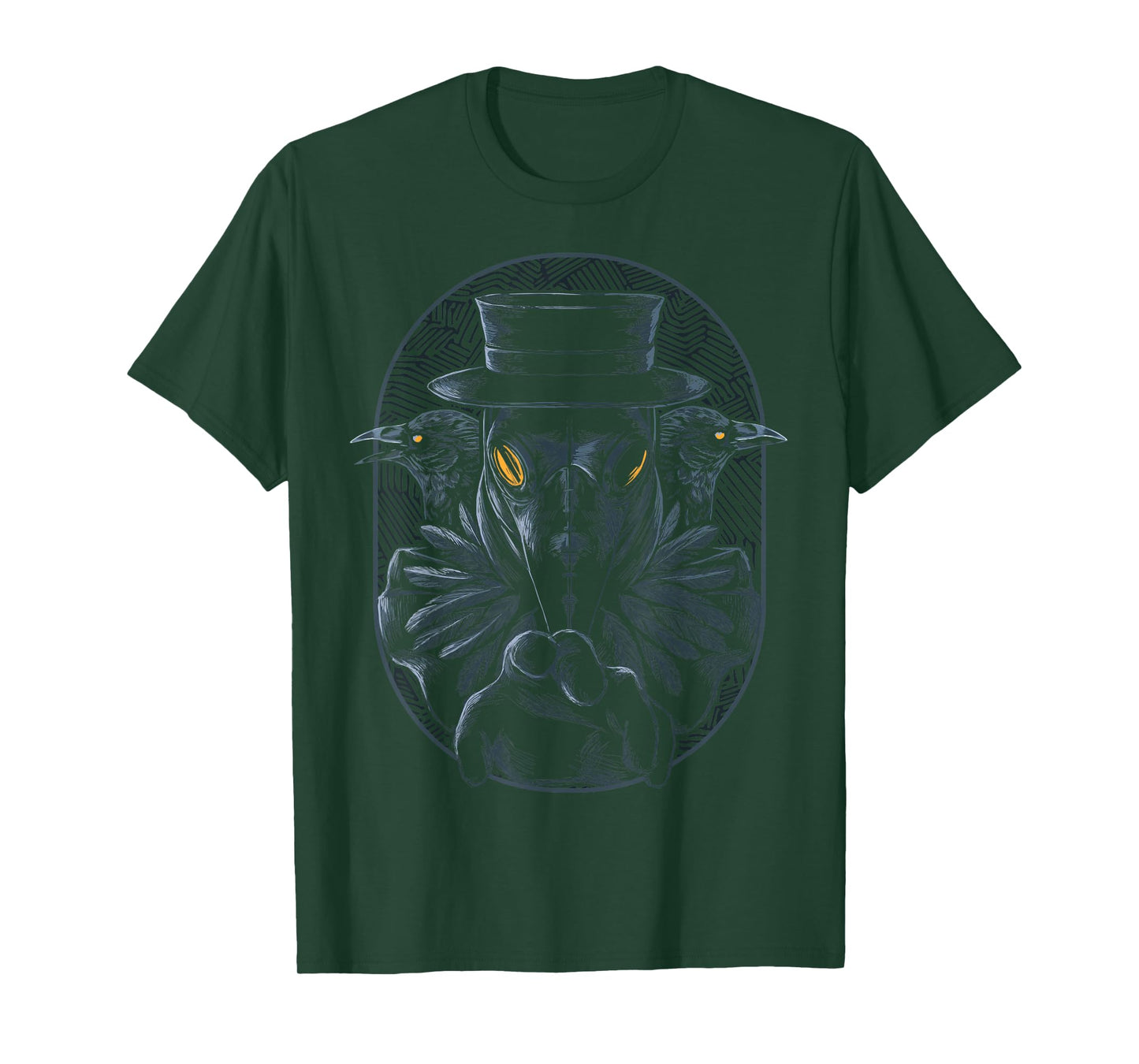 Plague Doctor With Raven Crow Medieval Middle Ages Physician T-Shirt