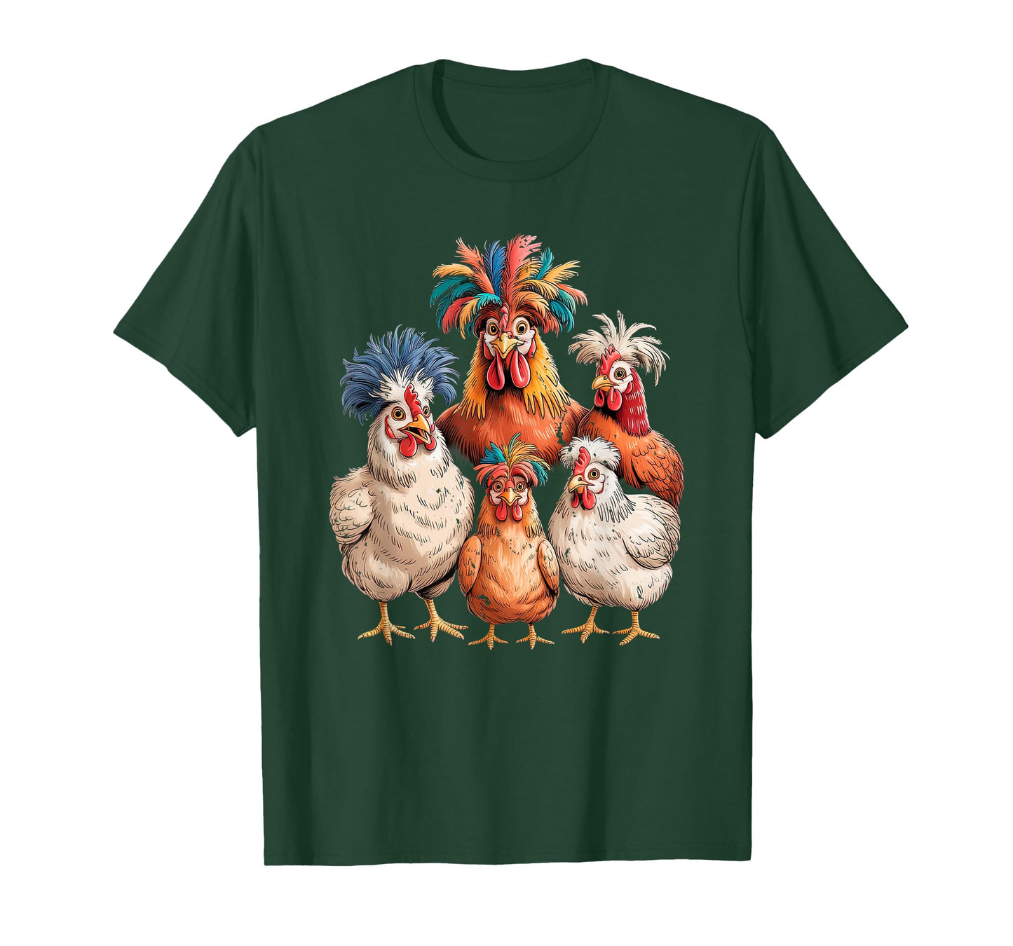 Funny Chicken Family Colorful Farm Animal T-Shirt