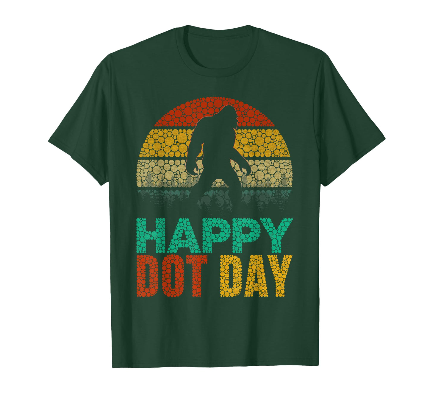 Retro Bigfoot Lovers Polka Dots Happy Dot Day Boy Girl Kids T-Shirt