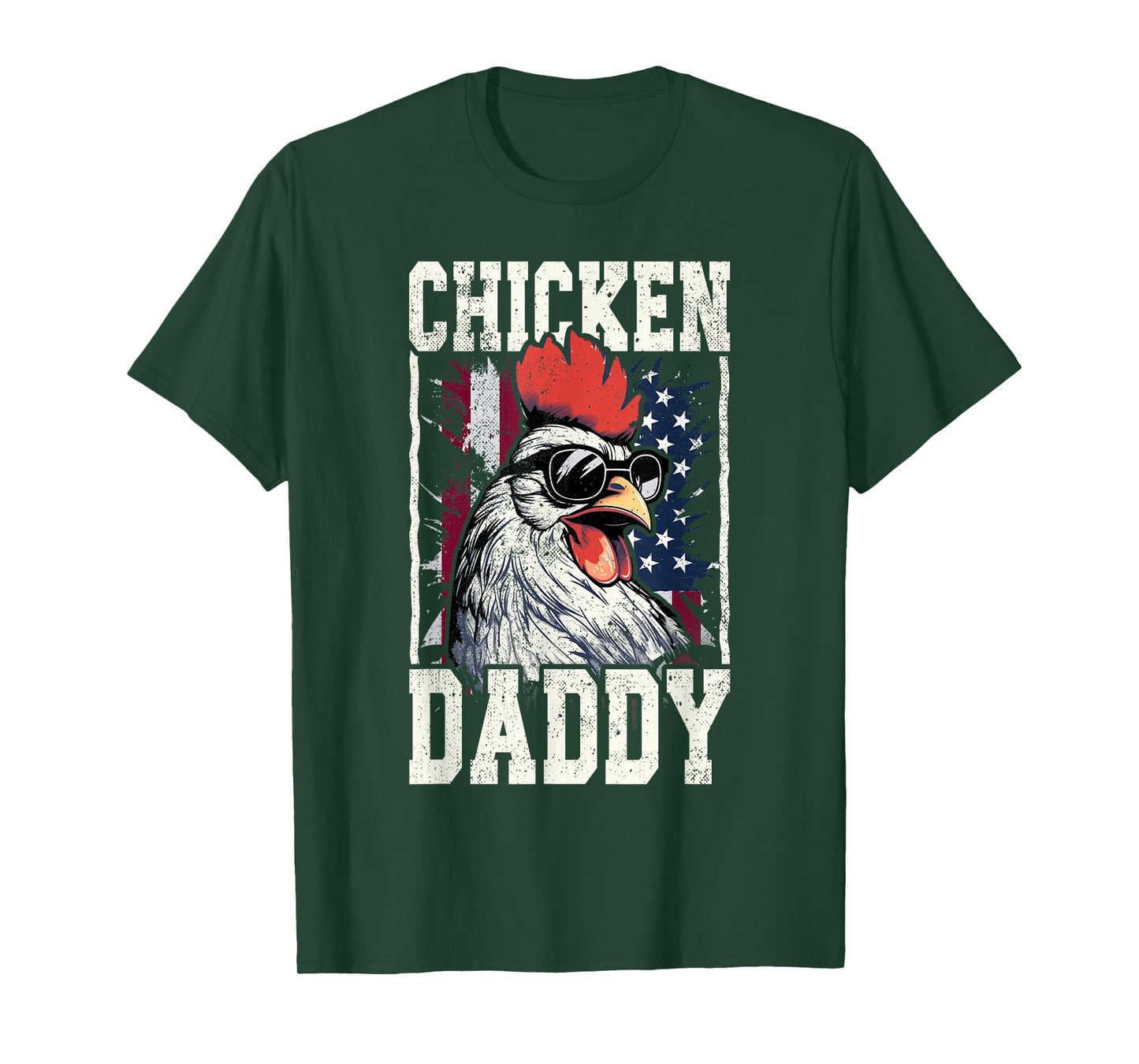 Patriotic Chicken Daddy - Chicken coop American rooster T-Shirt