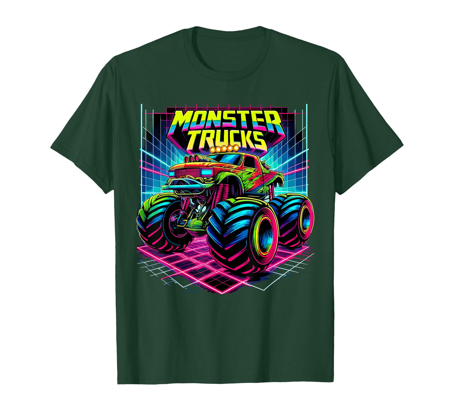 Monster Truck Birthday Party Retro Monster Trucks T-Shirt
