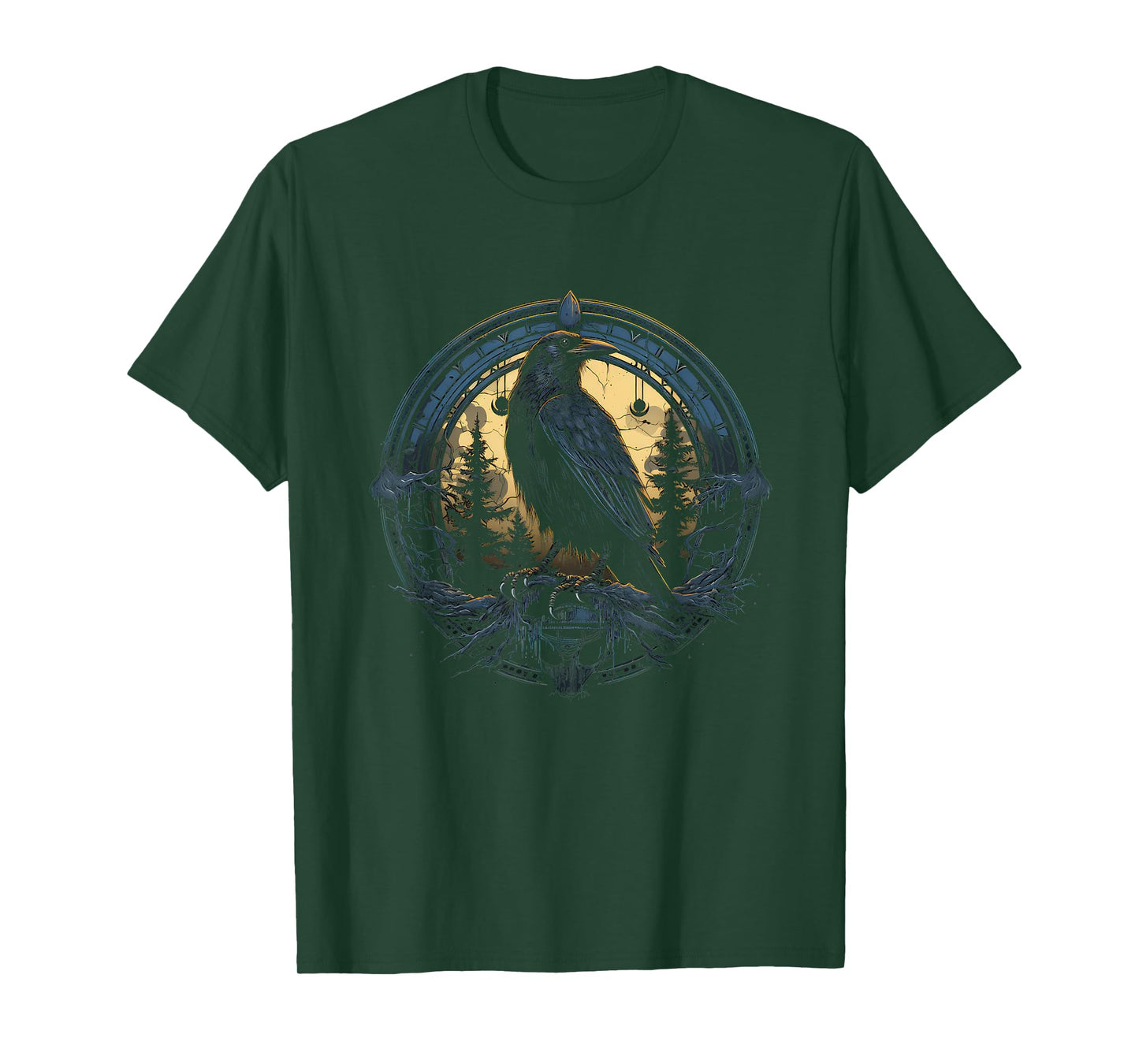 Raven and Crow Essence - Odin's Mythic Birds Design T-Shirt