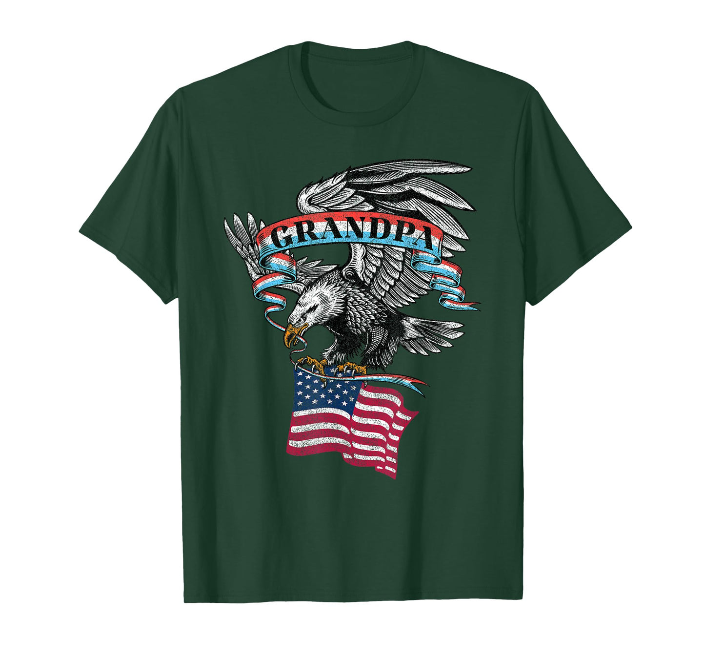 Grandpa American Flag USA Eagle Vintage Graphic T-Shirt