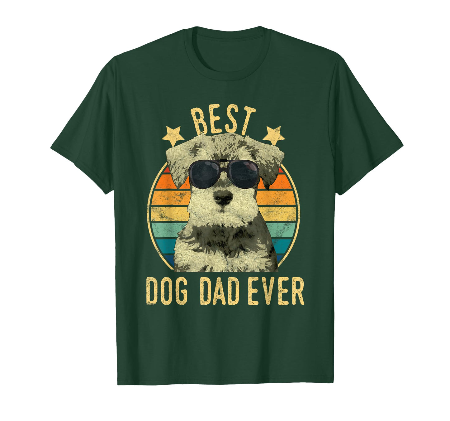Best Dog Dad Ever Miniature Schnauzer Father's Day Gift T-Shirt for Men