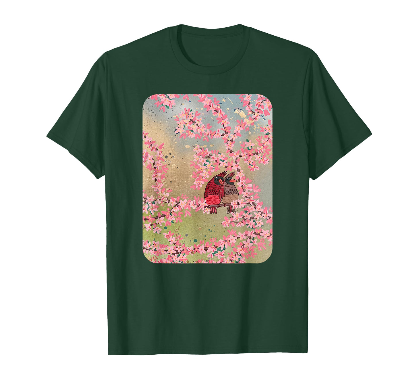 In the Cherry Blossoms (Cardinals in Love) T-Shirt