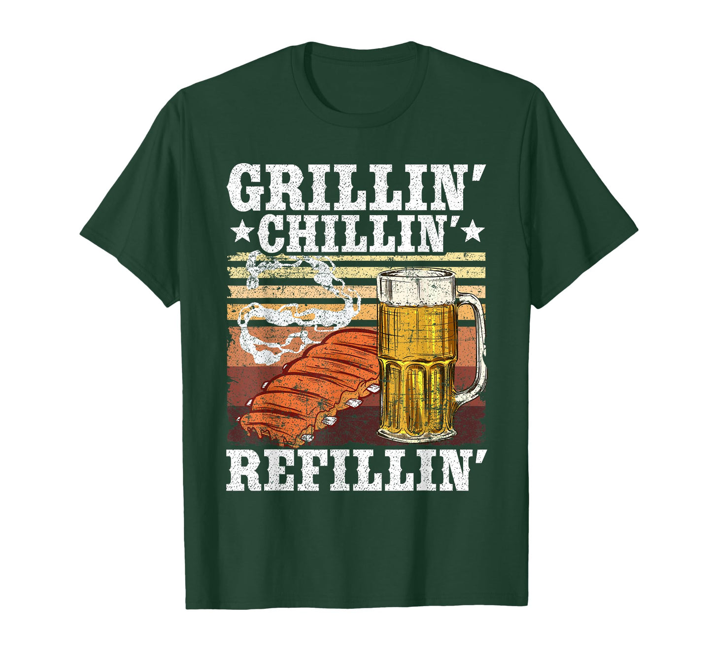 Barbecue Party Smoking Meat BBQ Grilling Chilling Refilling T-Shirt