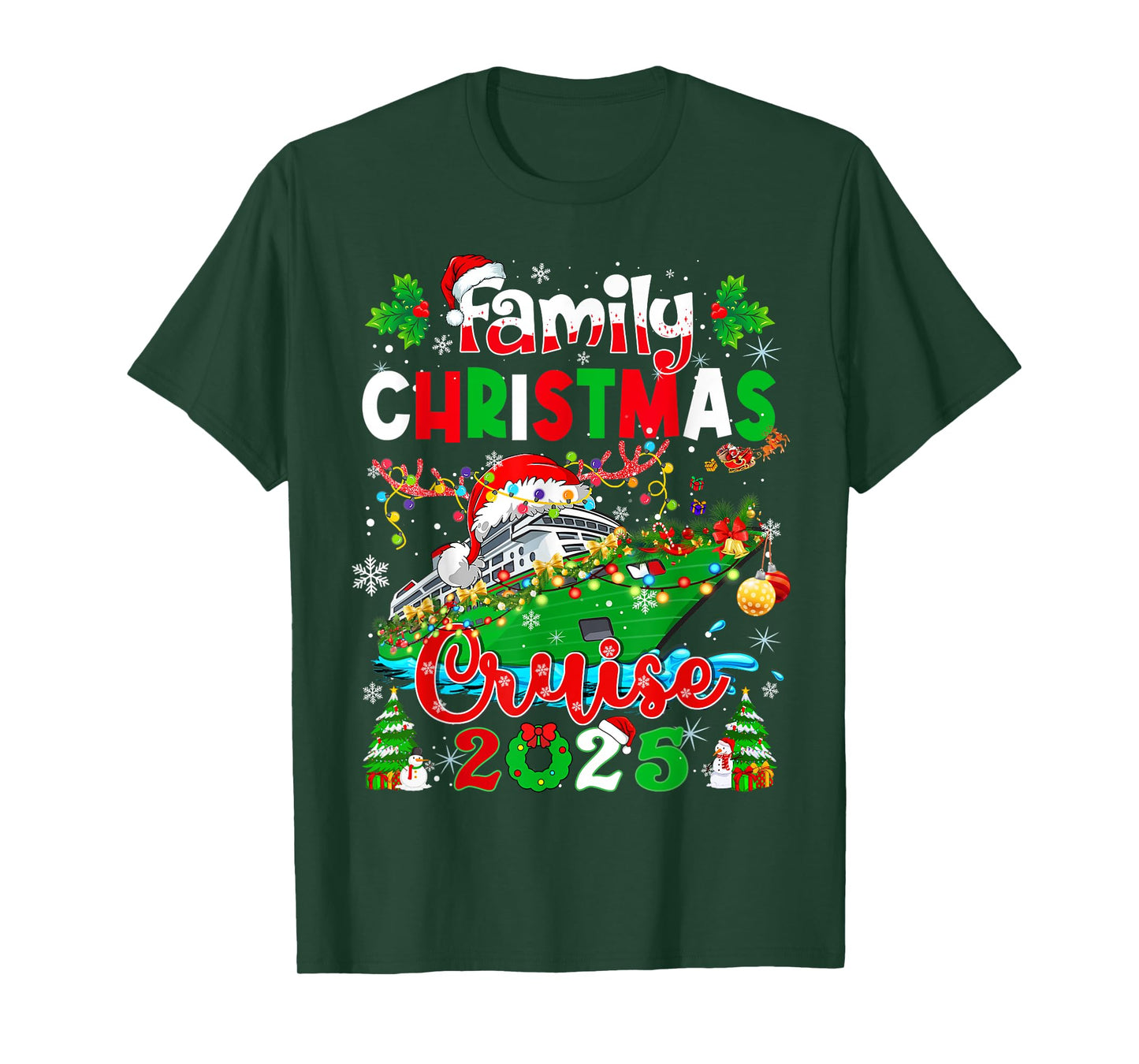 Family Christmas Cruise 2025 Matching Family Cruise Holiday T-Shirt