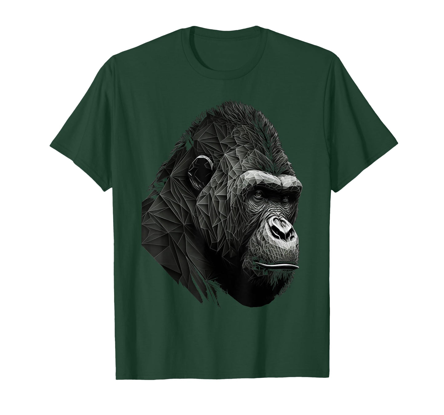 Gorilla Monkey Polygon Geometric Animals Print Art T-Shirt