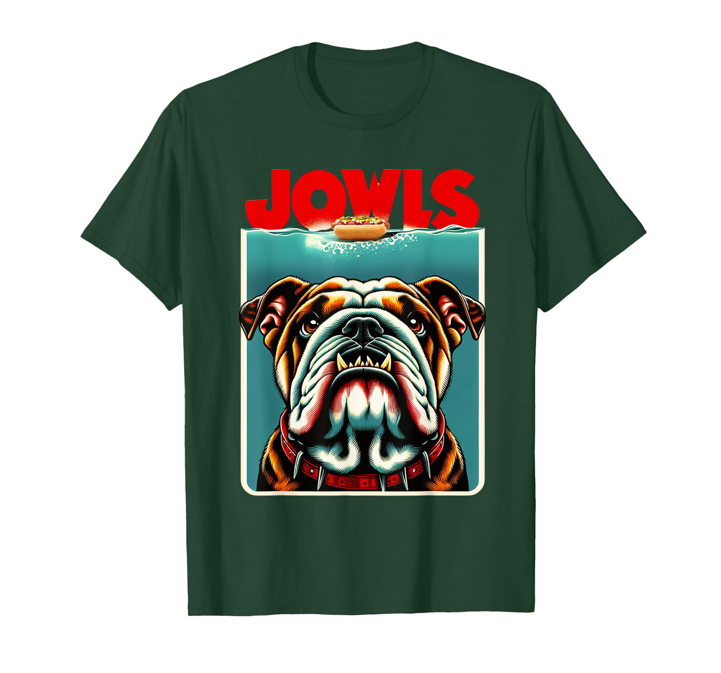 Funny English Bulldog Jowls Hotdog Bully, Dog Mom, Dog Dad T-Shirt