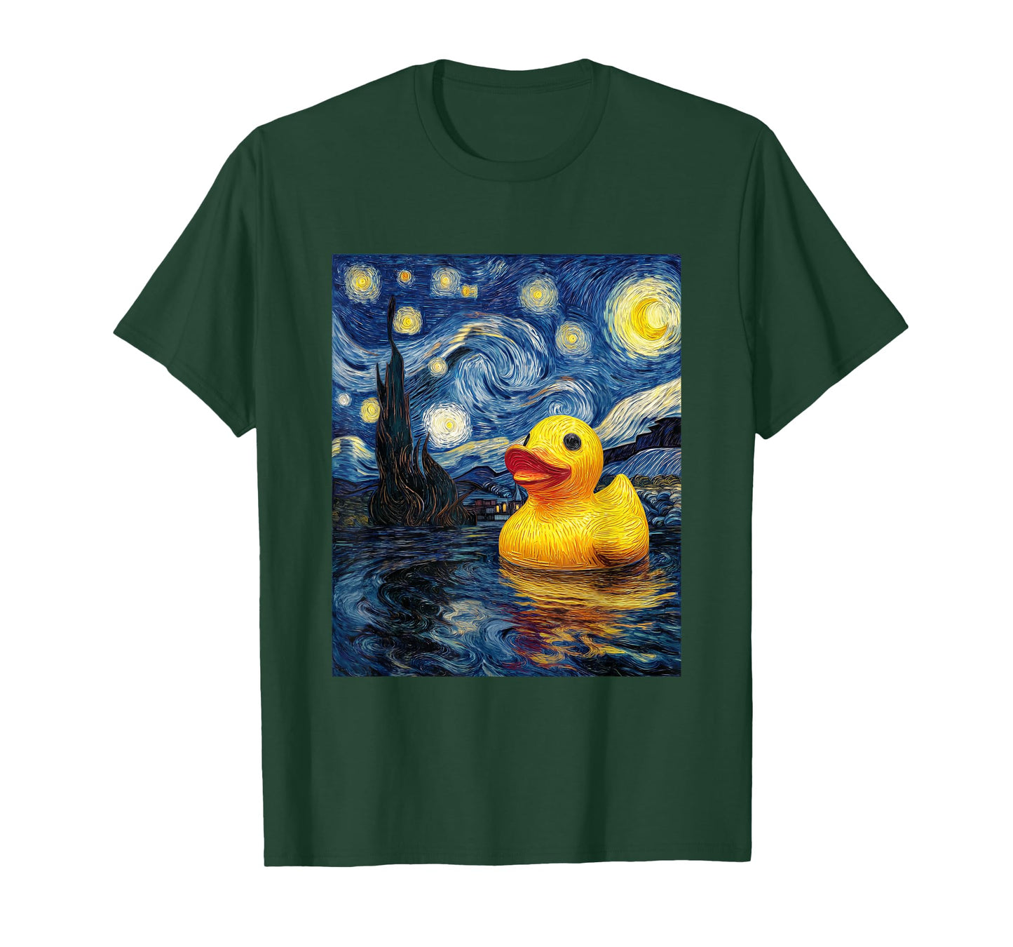 Rubber Duck Duckie Ducky Van Gogh Style Starry Night Funny T-Shirt