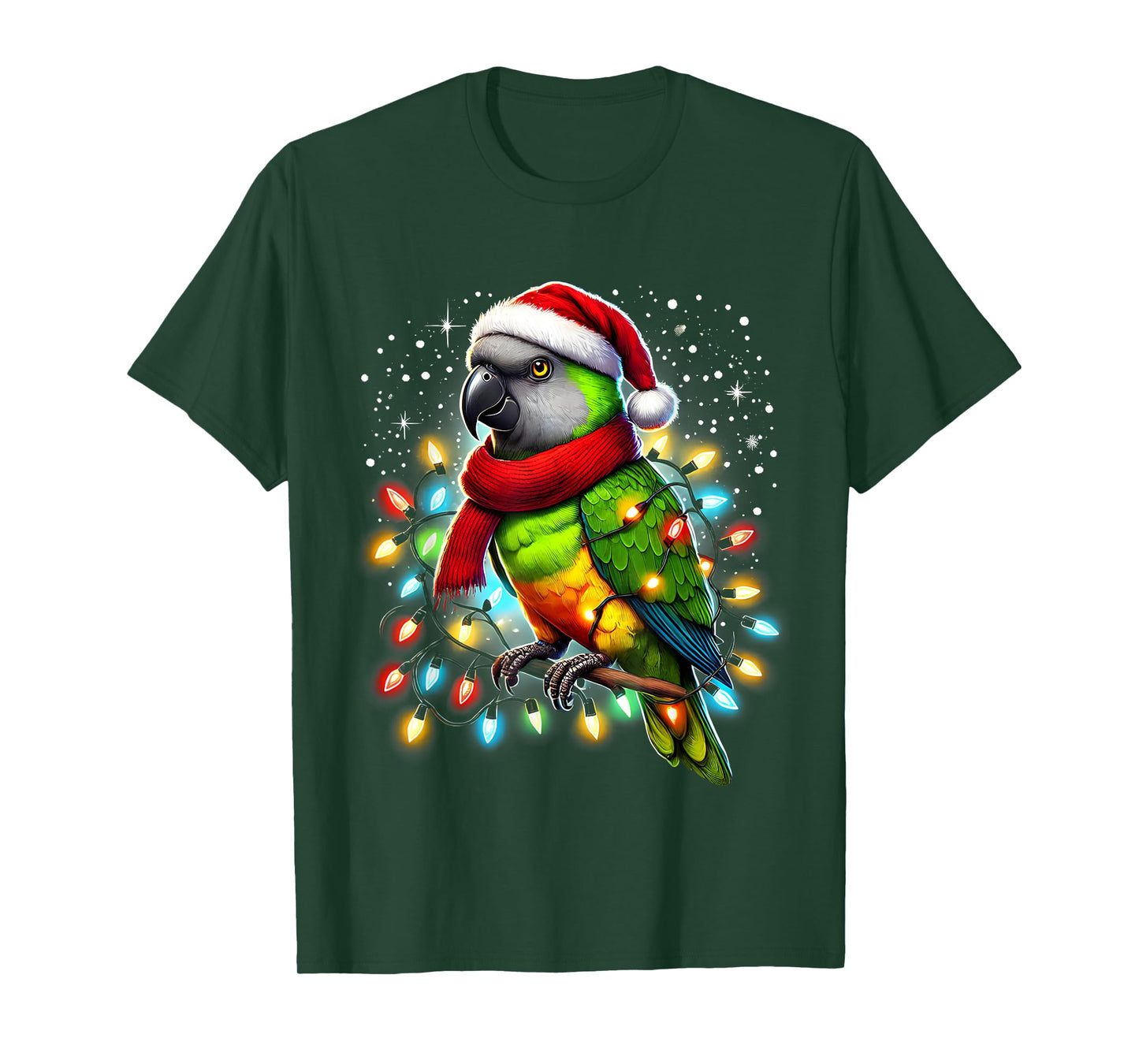 Funny Senegal Parrot Christmas Tree Lights Xmas Parrot Lover T-Shirt