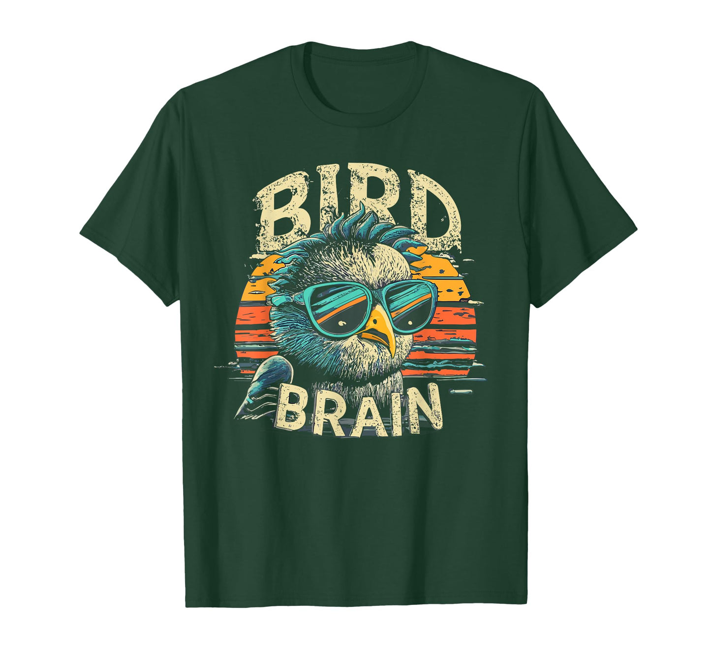 I heart Birds Funny Bird Brain Vintage Retro Sunset Cute T-Shirt