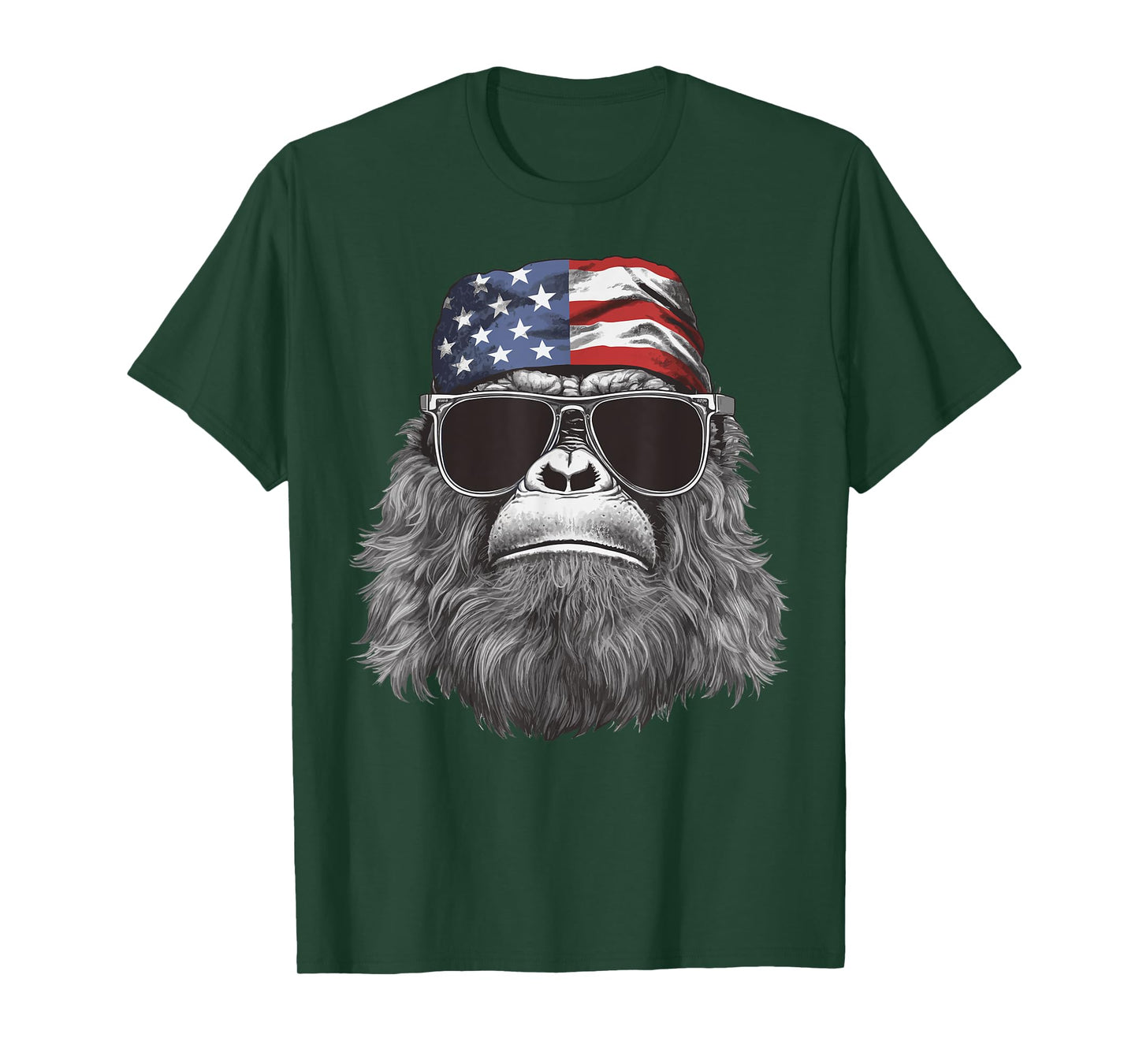 Bigfoot 4th of July American USA Flag Patriotic Kids T-Shirt