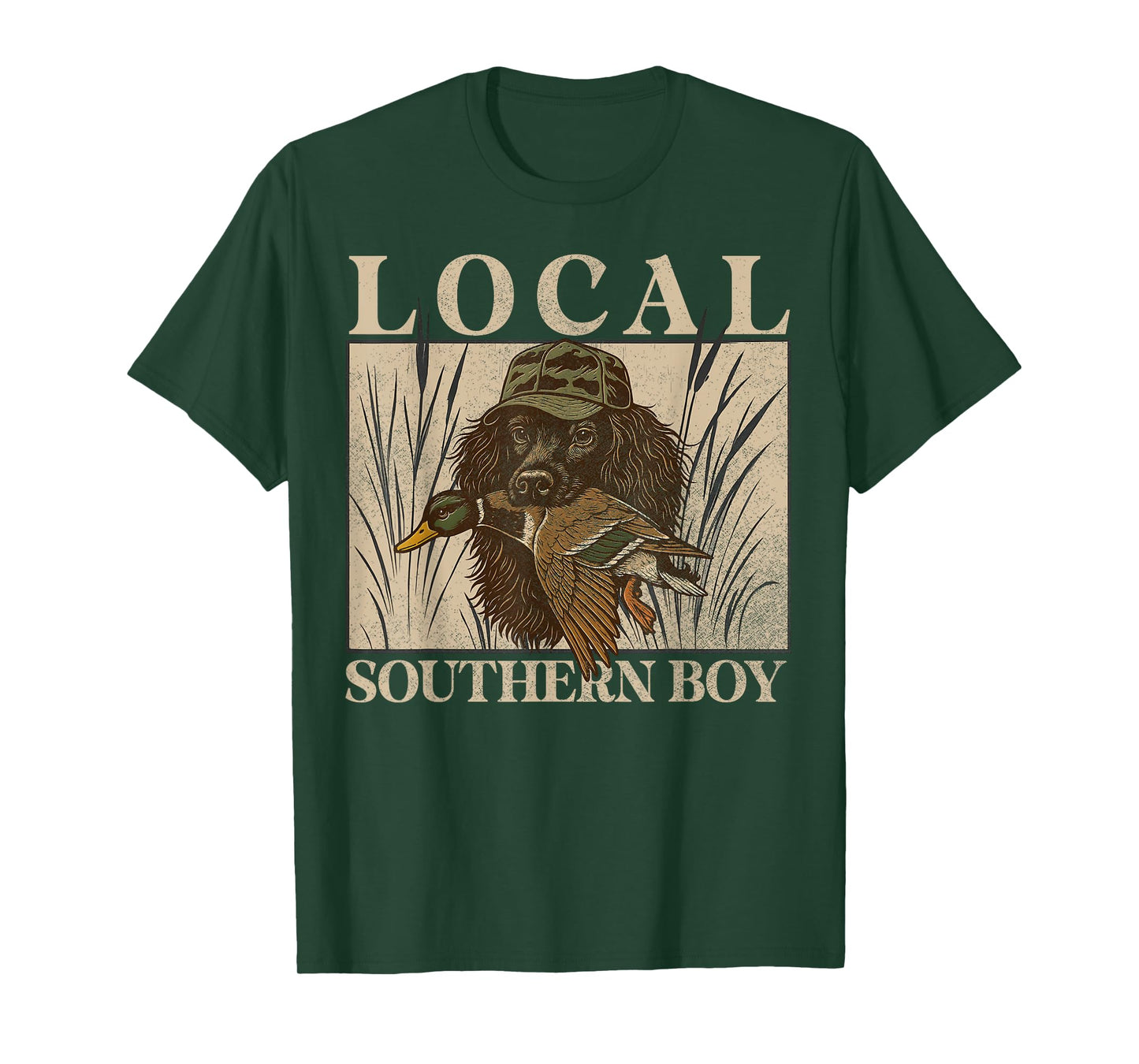 Local Southern Boy Duck Hunting Black Lab Outdoor Vintage T-Shirt