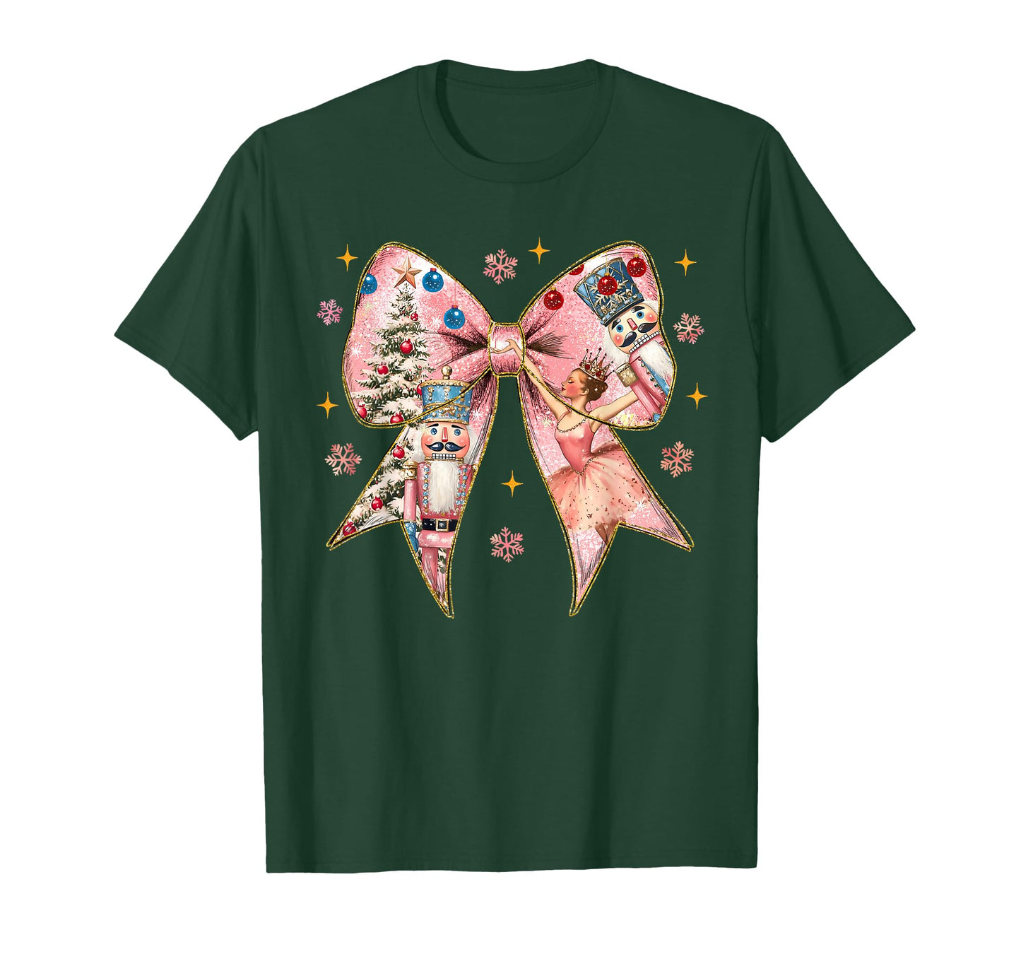 Coquette Bow Nutcracker Christmas Xmas Family Pajama Holiday T-Shirt