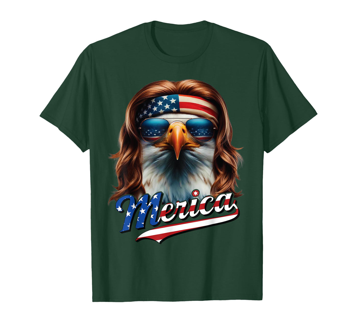 Bald Eagle Merica 4th July Eagle Mullet Funny Man Woman T-Shirt