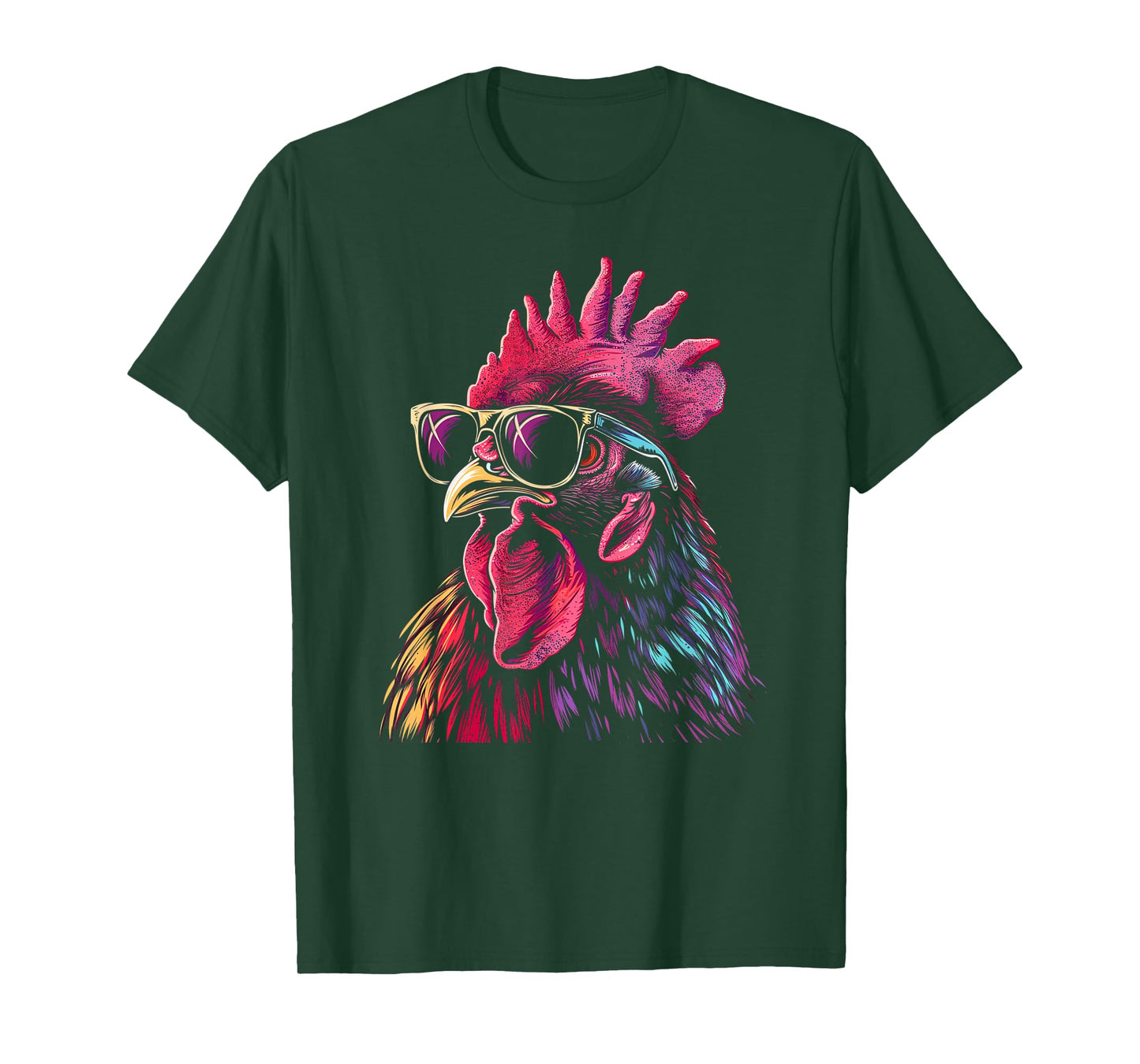Chicken Rooster Sunglasses Funny Chicken Farmer Farmer T-Shirt