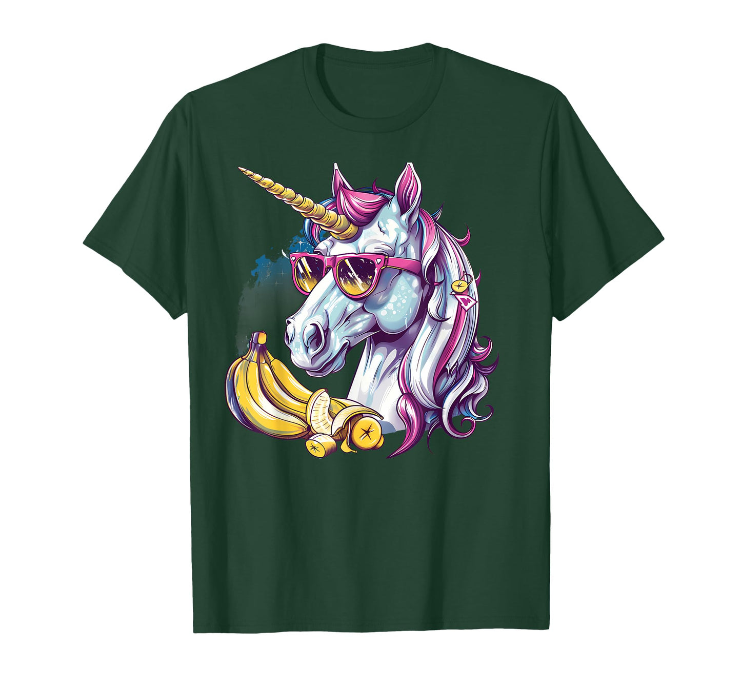Banana Unicorn Portrait Artwork Banana Lover Bananas Fruit T-Shirt