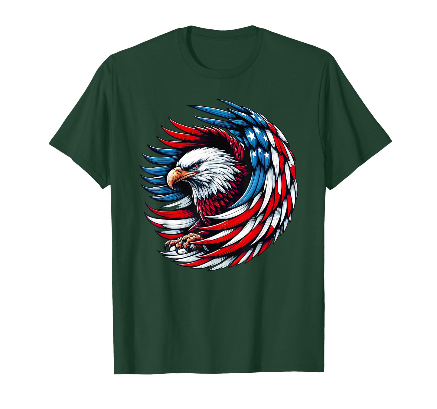 American Bald Eagle USA Flag 4th of July Patriotic Eagle T-Shirt for Women Kids Men