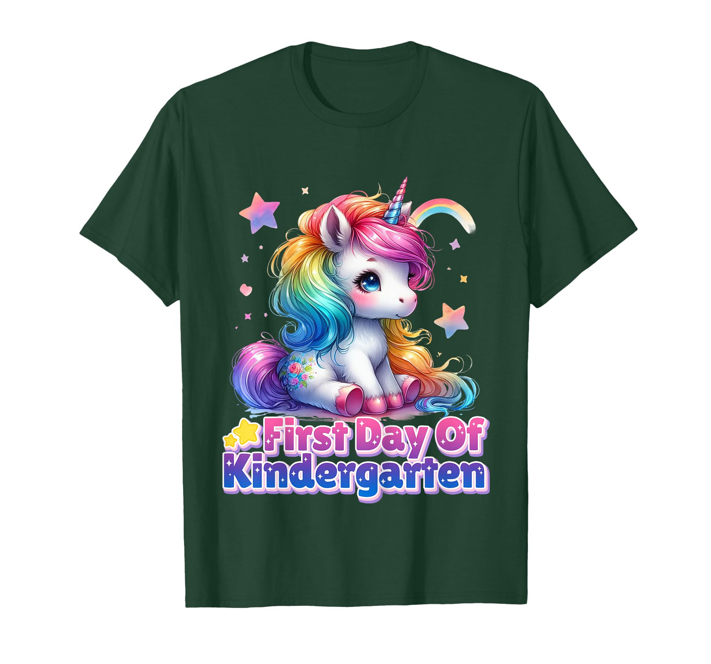 First Day Of Kindergarten Unicorn Back To School Girls Kids T-Shirt