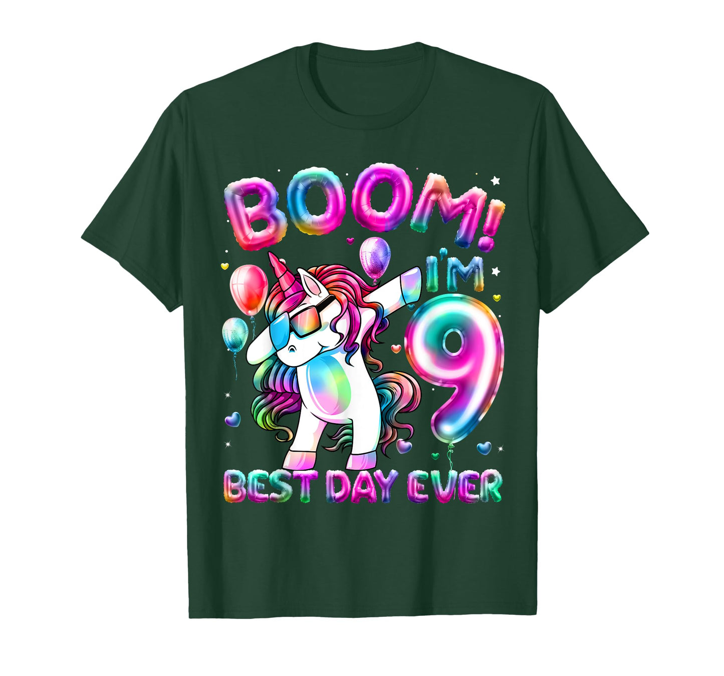9 Years Old Dabbing Unicorn Gifts 9th Birthday Girl Party T-Shirt