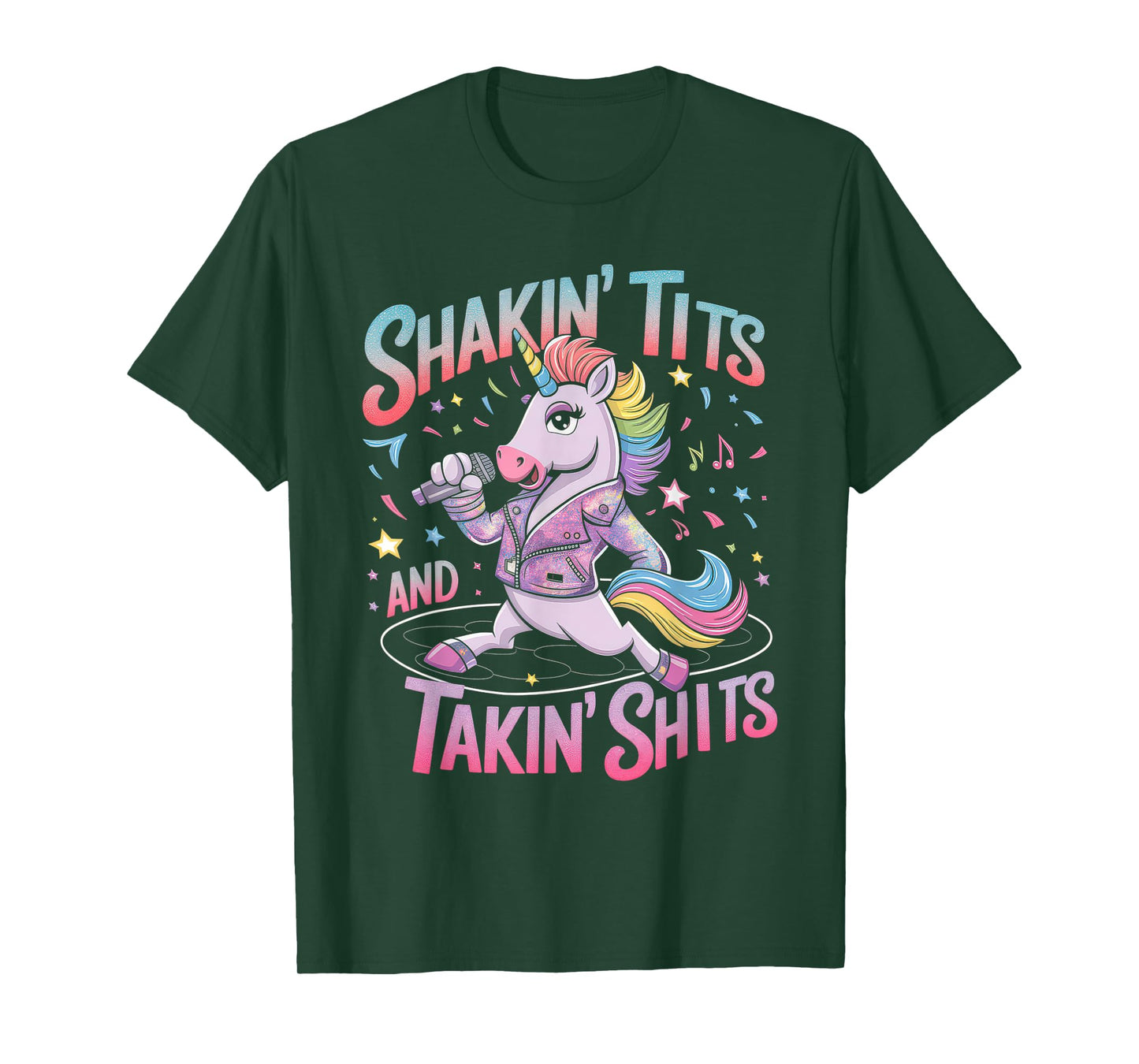 Shakin Tits and Takin Shits Tshirt Unicorn Dirty Adult Humor T-Shirt