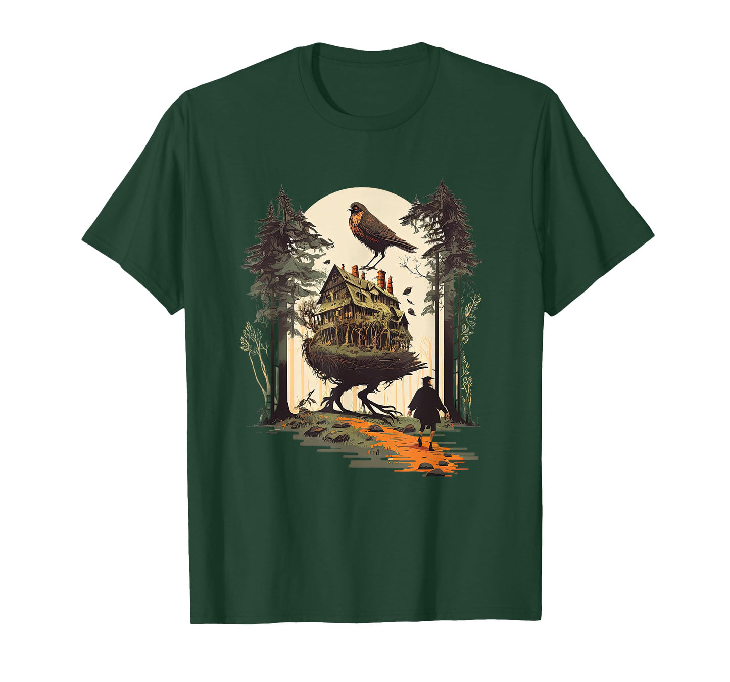 Walking House on Chicken Legs Slavic folklore Baba Yaga Art T-Shirt