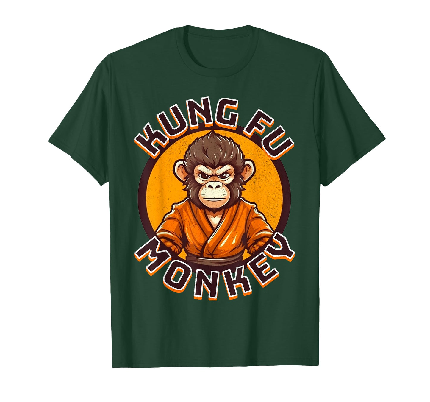 Kung Fu Monkey - Monkey in a Karate GI - Funny Martial Arts T-Shirt