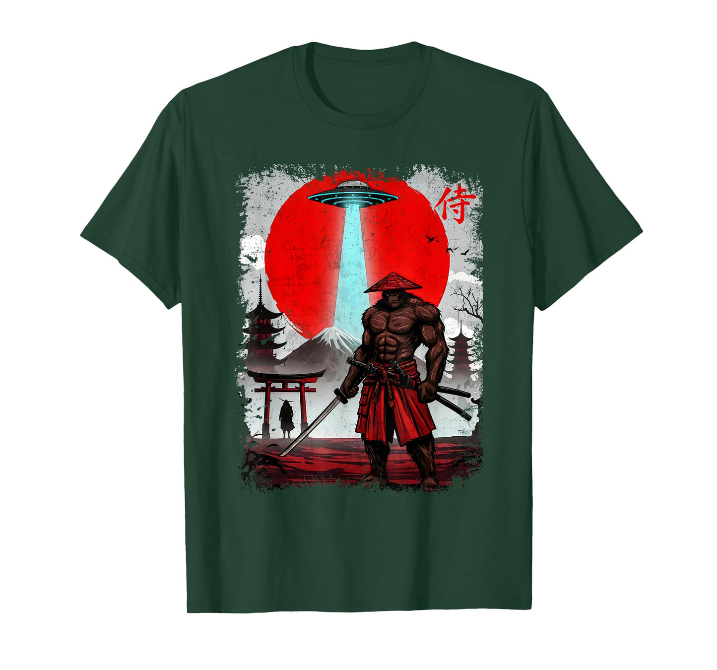 Samurai Bigfoot Japanese Vintage Graphic Ukiyo-e Art Funny T-Shirt