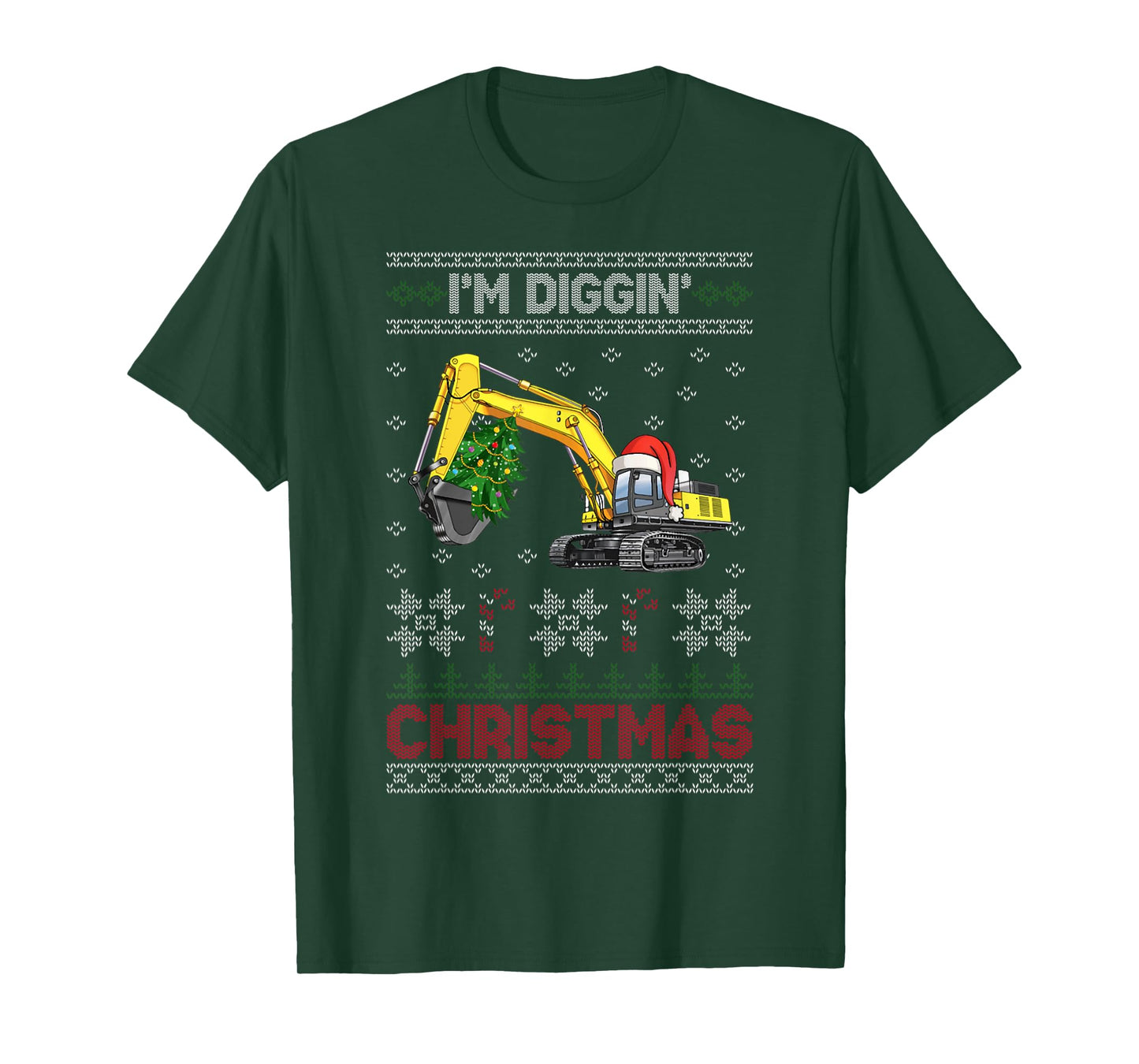Kids Toddler Boy Diggin Christmas Tree Excavator T-Shirt