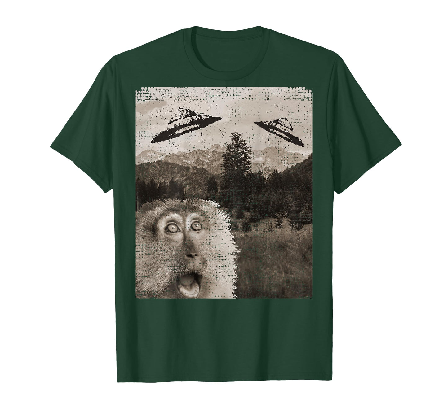 Monkey Ape Space UFO Incoming UFO Landing Funny UFO T-Shirt