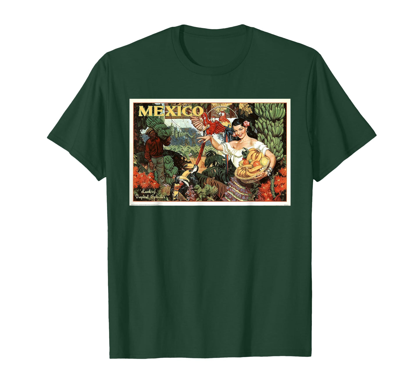 Mexico Land Of Tropical Splendor 1940s Travel Retro Vintage T-Shirt