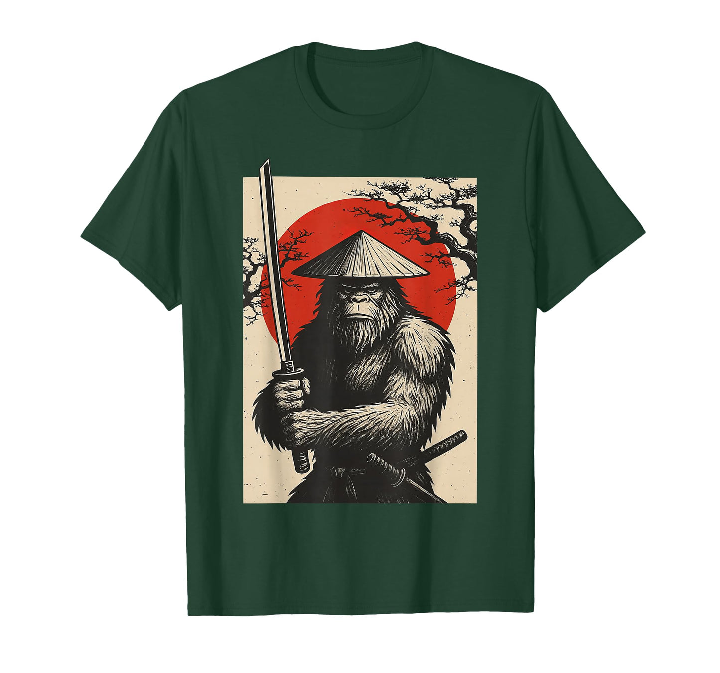 Bigfoot Samurai Japanese Sword Sasquatch T-Shirt