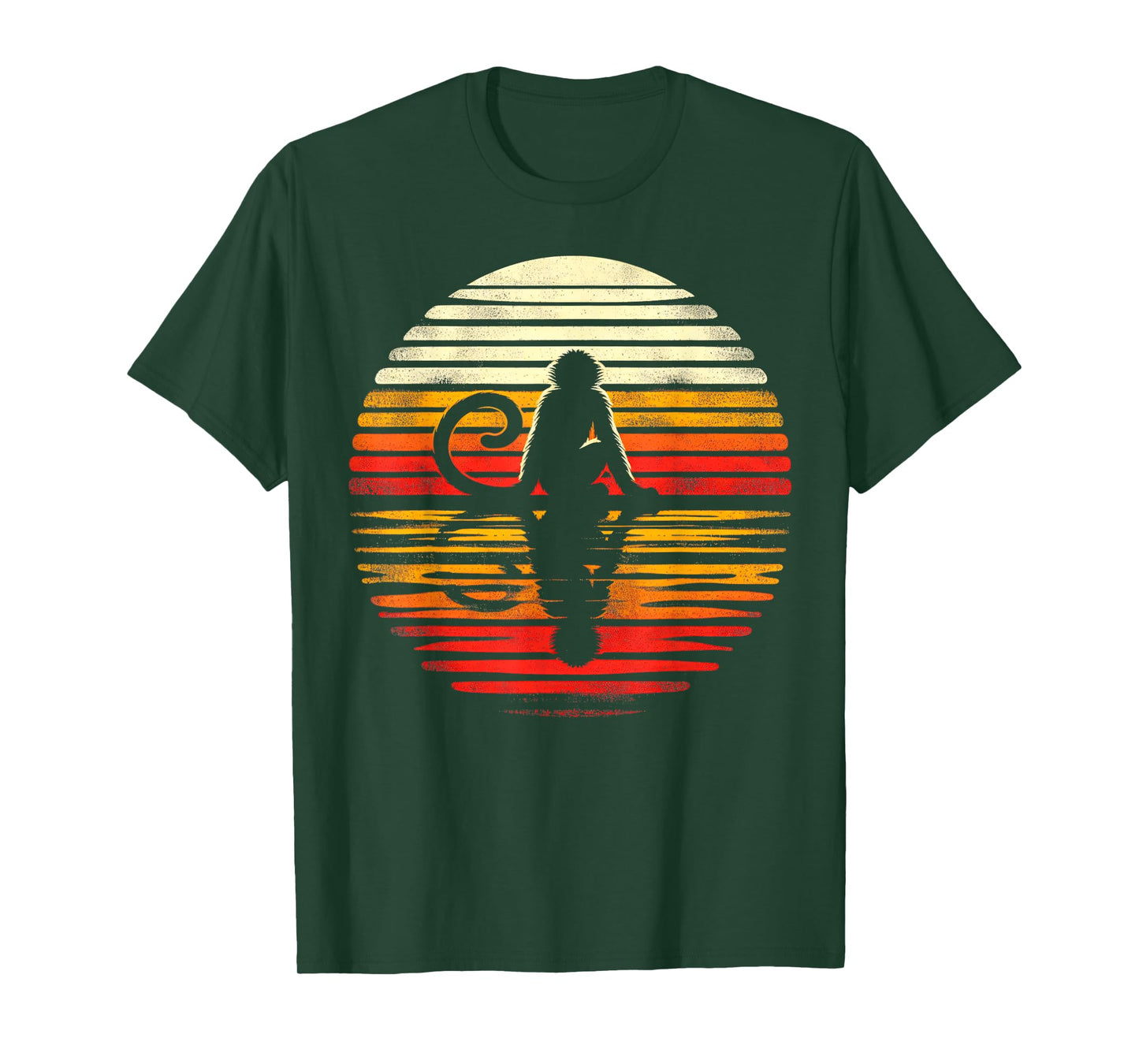 Spider Monkey Sunset Retro Style Safari Vintage 70s T-Shirt